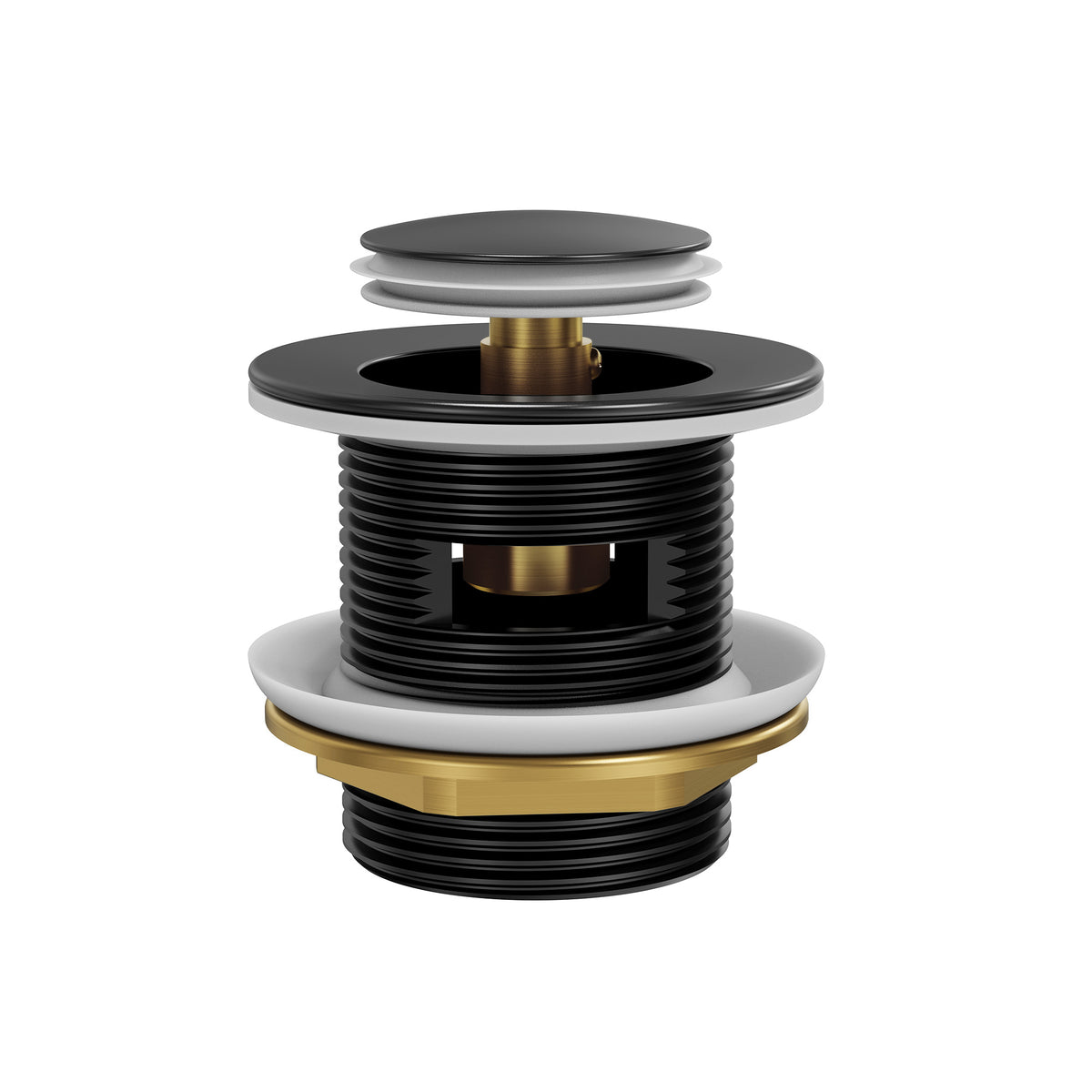 Pop-Up Bathtub Drain with Overflow and Brass Construction