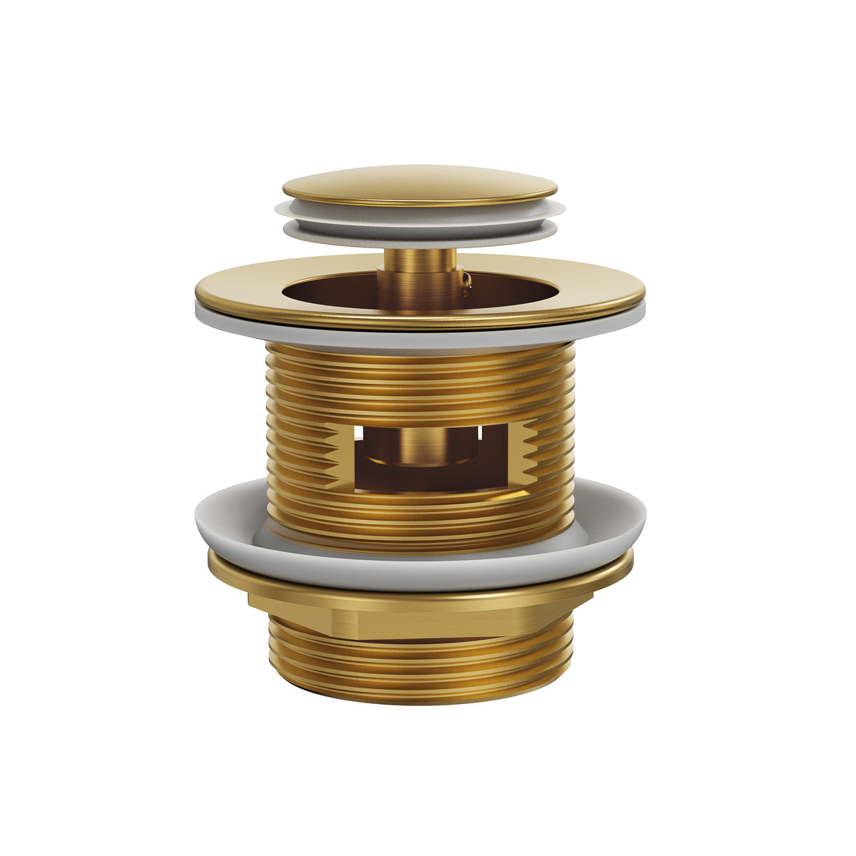 Pop-Up Bathtub Drain with Overflow and Brass Construction