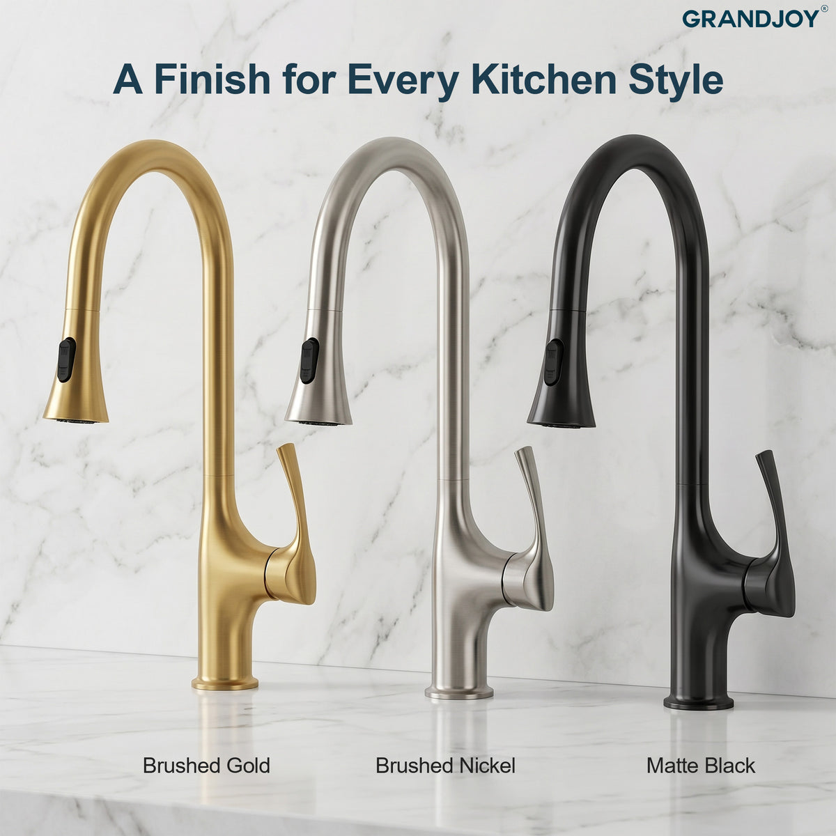 Pull-Down Kitchen Faucet with Dual-Mode Sprayer and Swivel Spout