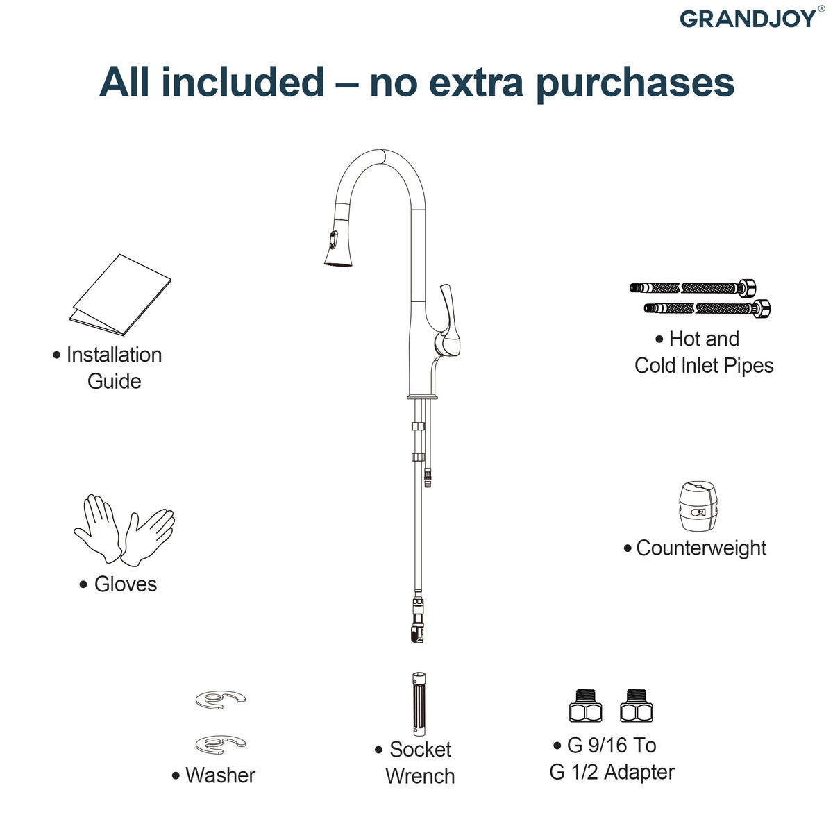 Pull-Down Kitchen Faucet with Dual-Mode Sprayer and Swivel Spout