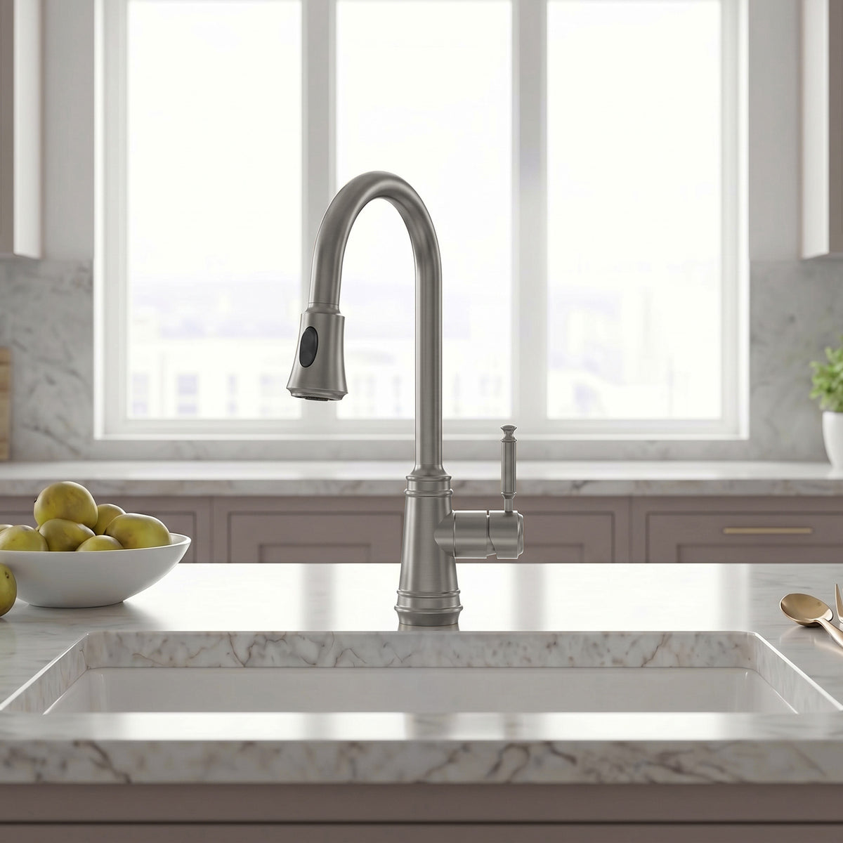 7.5-Inch Pull-Down Kitchen Faucet with Dual Spray Modes