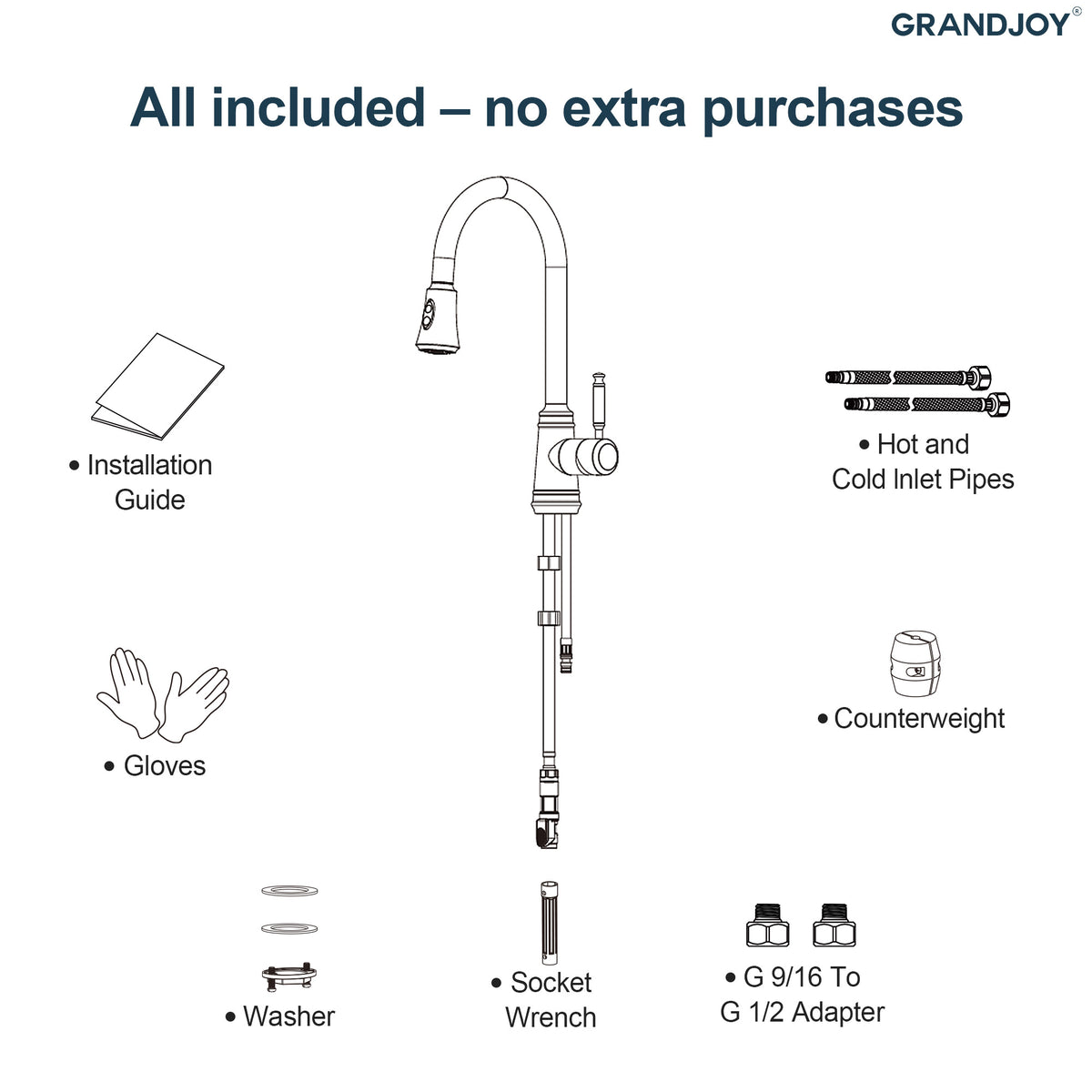 7.5-Inch Pull-Down Kitchen Faucet with Dual Spray Modes