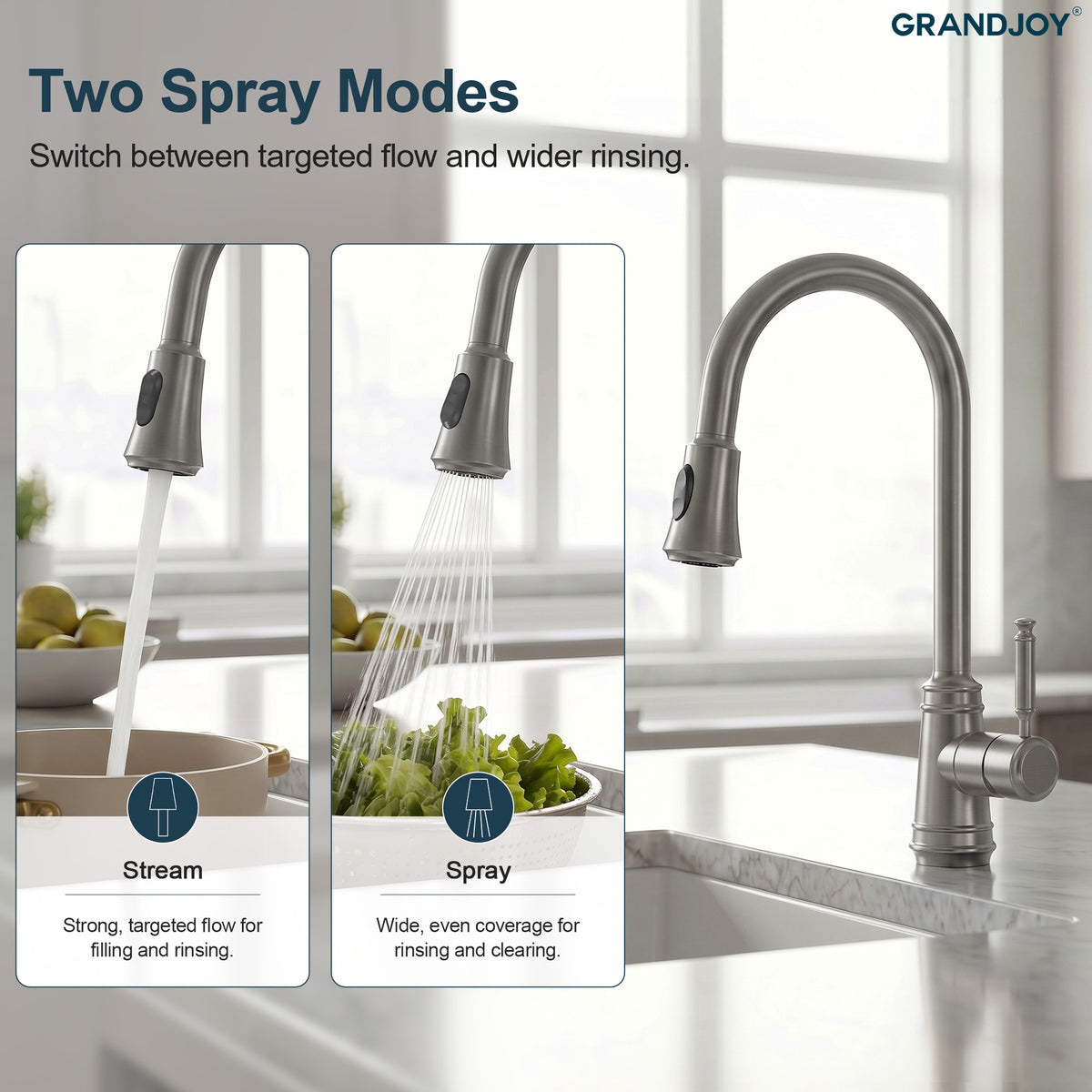 7.5-Inch Pull-Down Kitchen Faucet with Dual Spray Modes