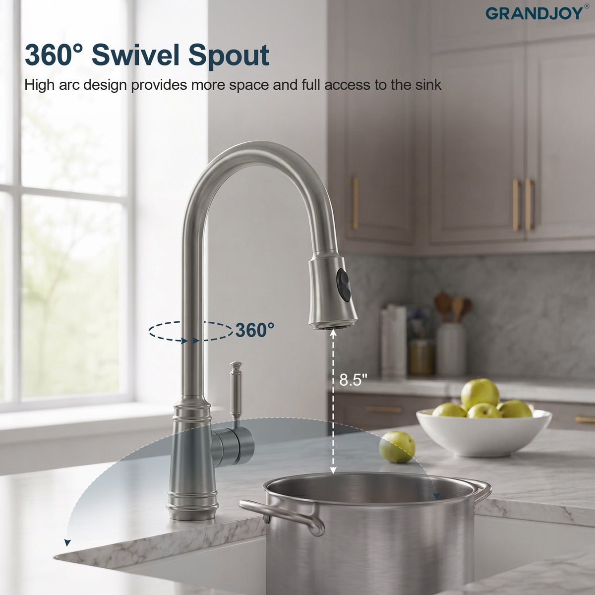 7.5-Inch Pull-Down Kitchen Faucet with Dual Spray Modes