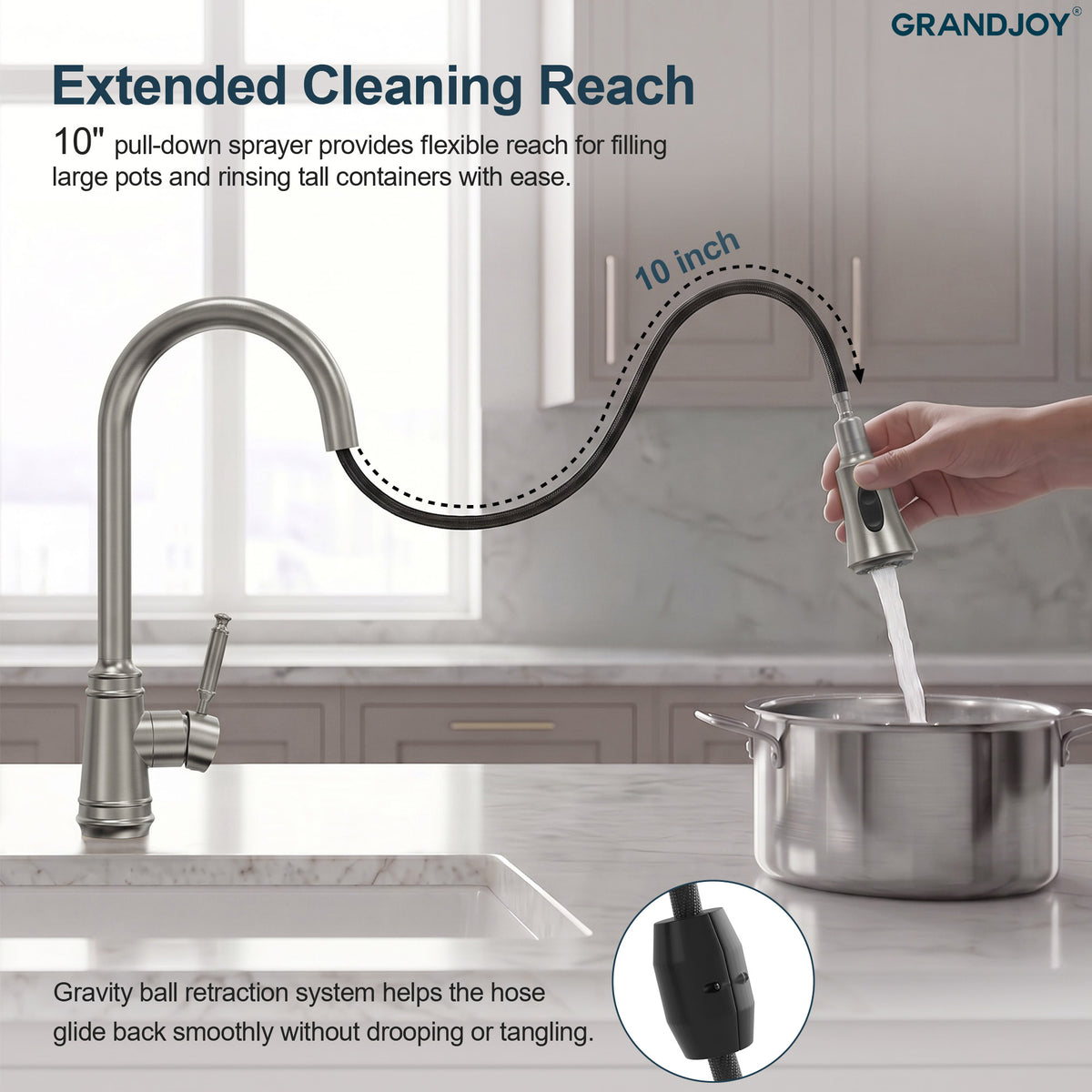 7.5-Inch Pull-Down Kitchen Faucet with Dual Spray Modes
