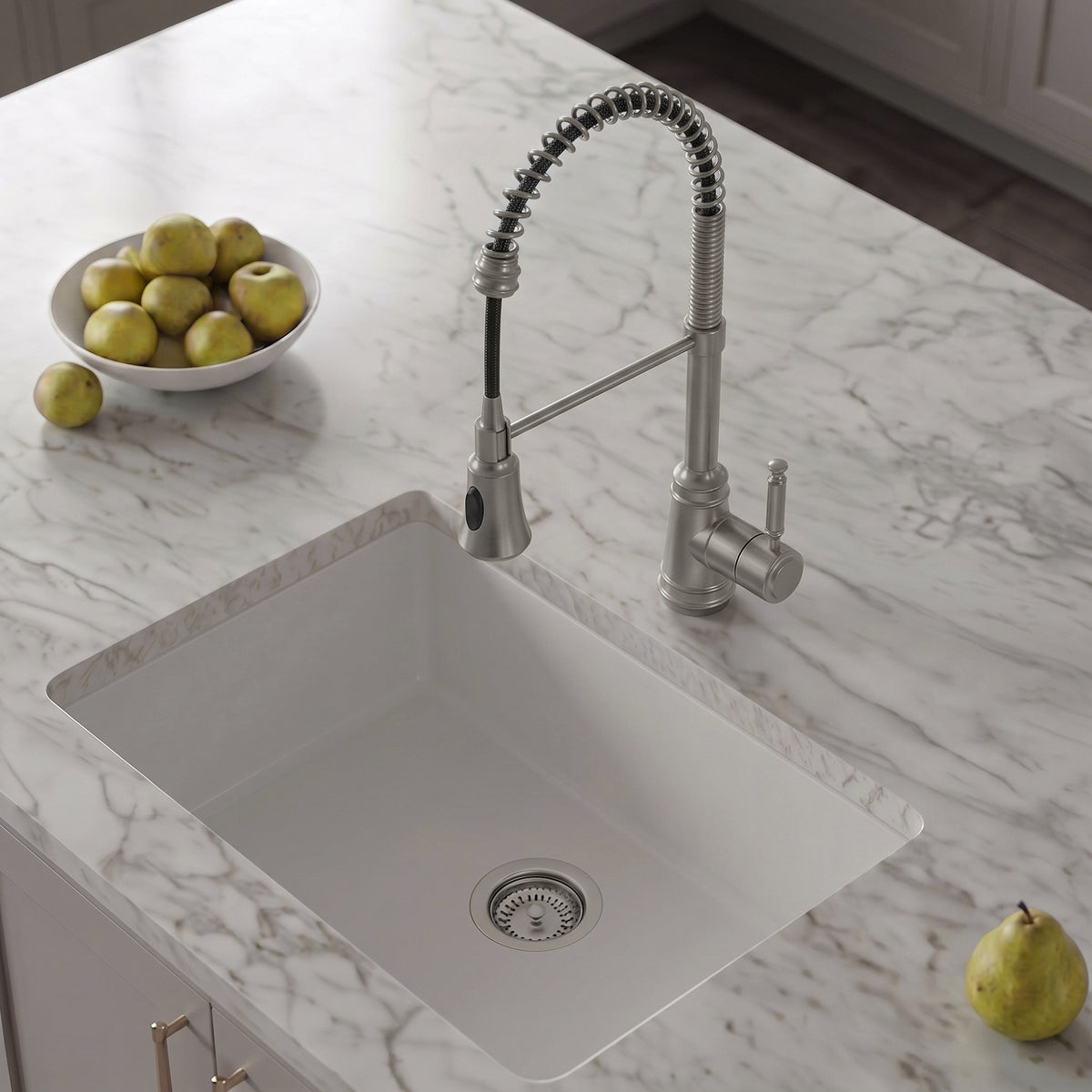 Pre-Rinse Spring Pull-Down Kitchen Faucet with Dual Spray Modes