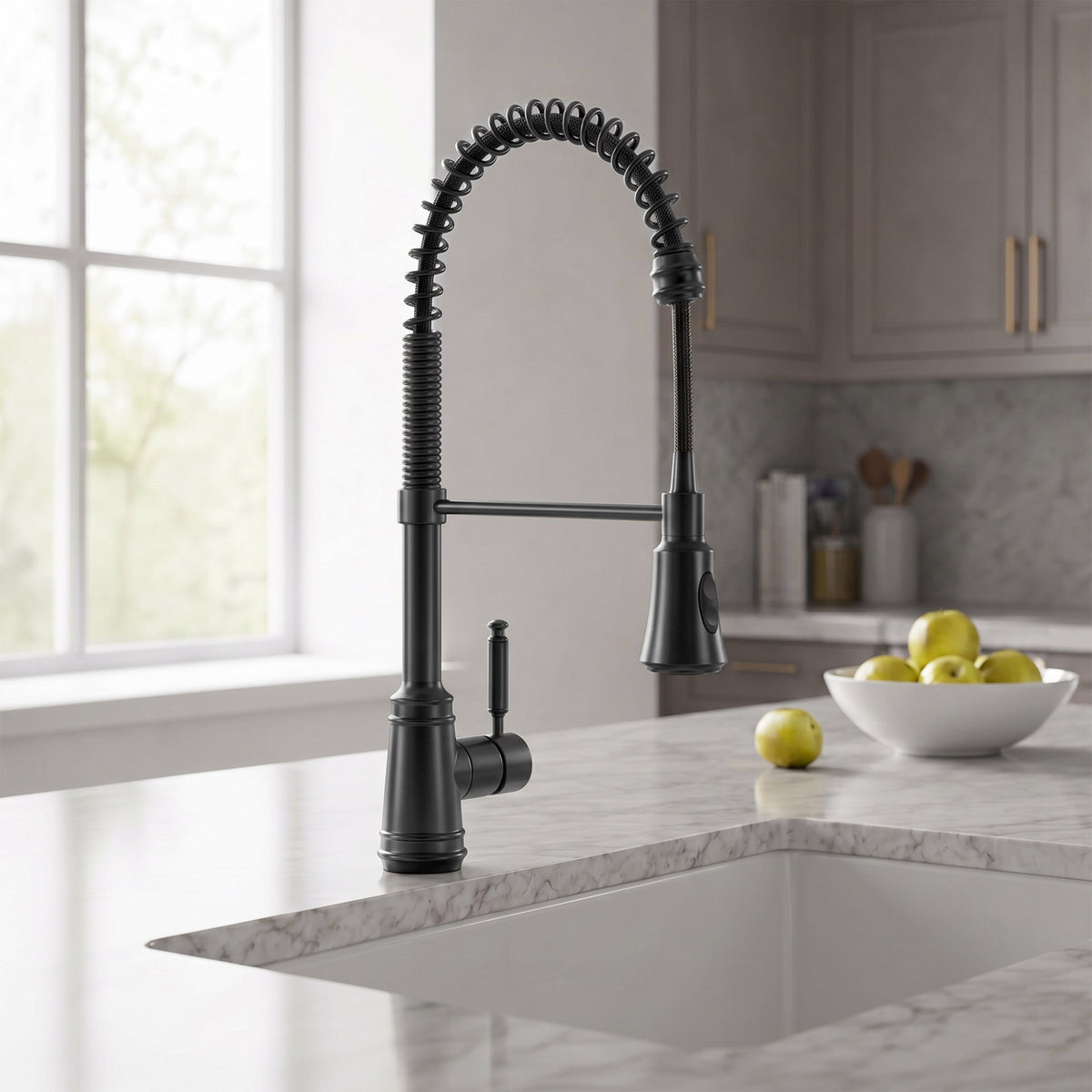 Pre-Rinse Spring Pull-Down Kitchen Faucet with Dual Spray Modes