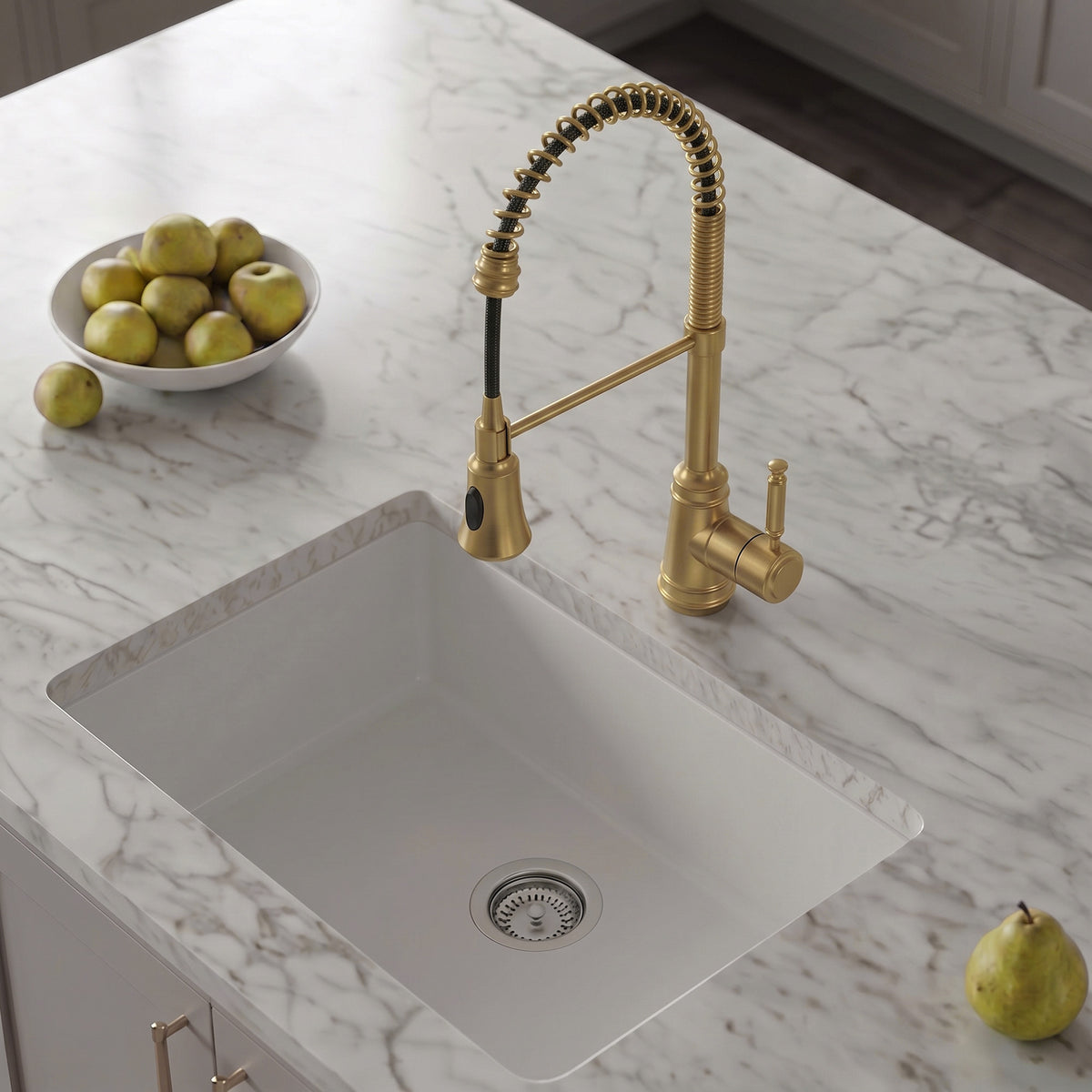 Pre-Rinse Spring Pull-Down Kitchen Faucet with Dual Spray Modes
