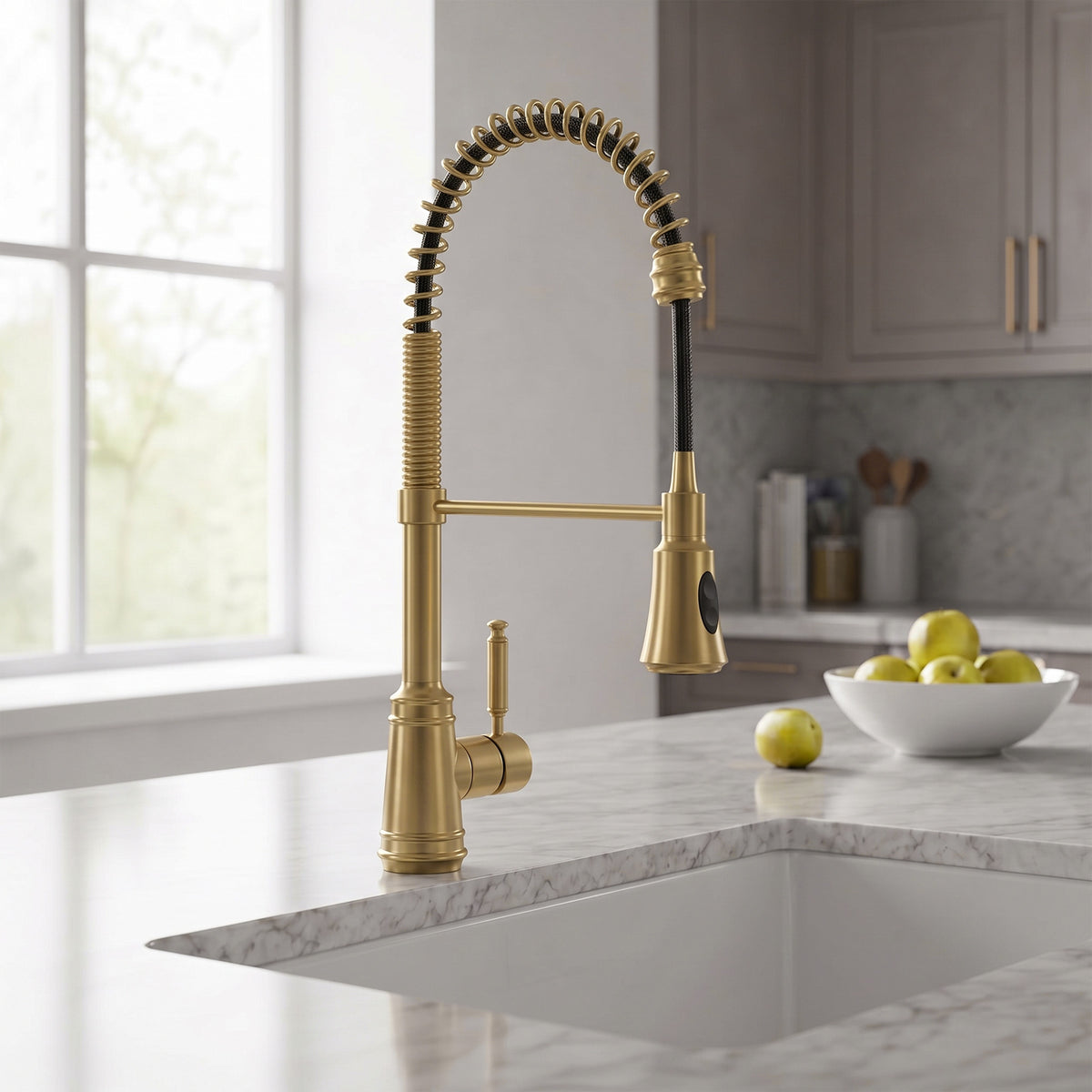 Pre-Rinse Spring Pull-Down Kitchen Faucet with Dual Spray Modes