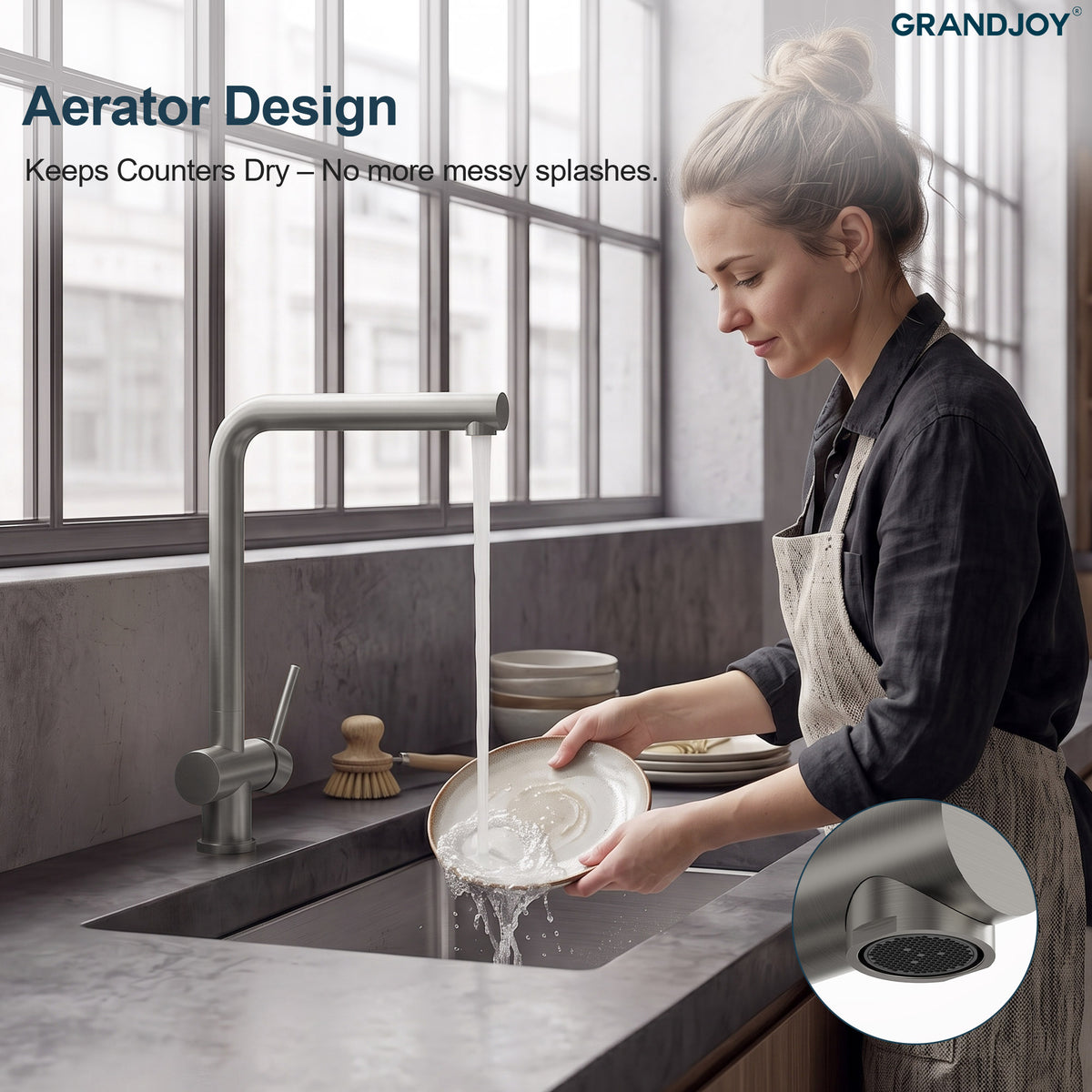 Single-Handle Bar Kitchen Faucet with 360-Degree Swivel Spout