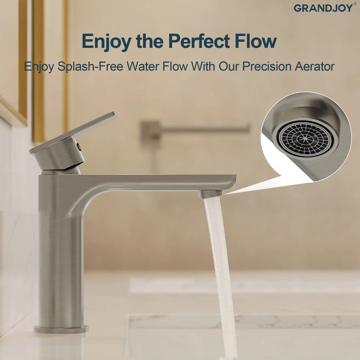 Single-Handle Bathroom Sink Faucet With Pop-Up Drain