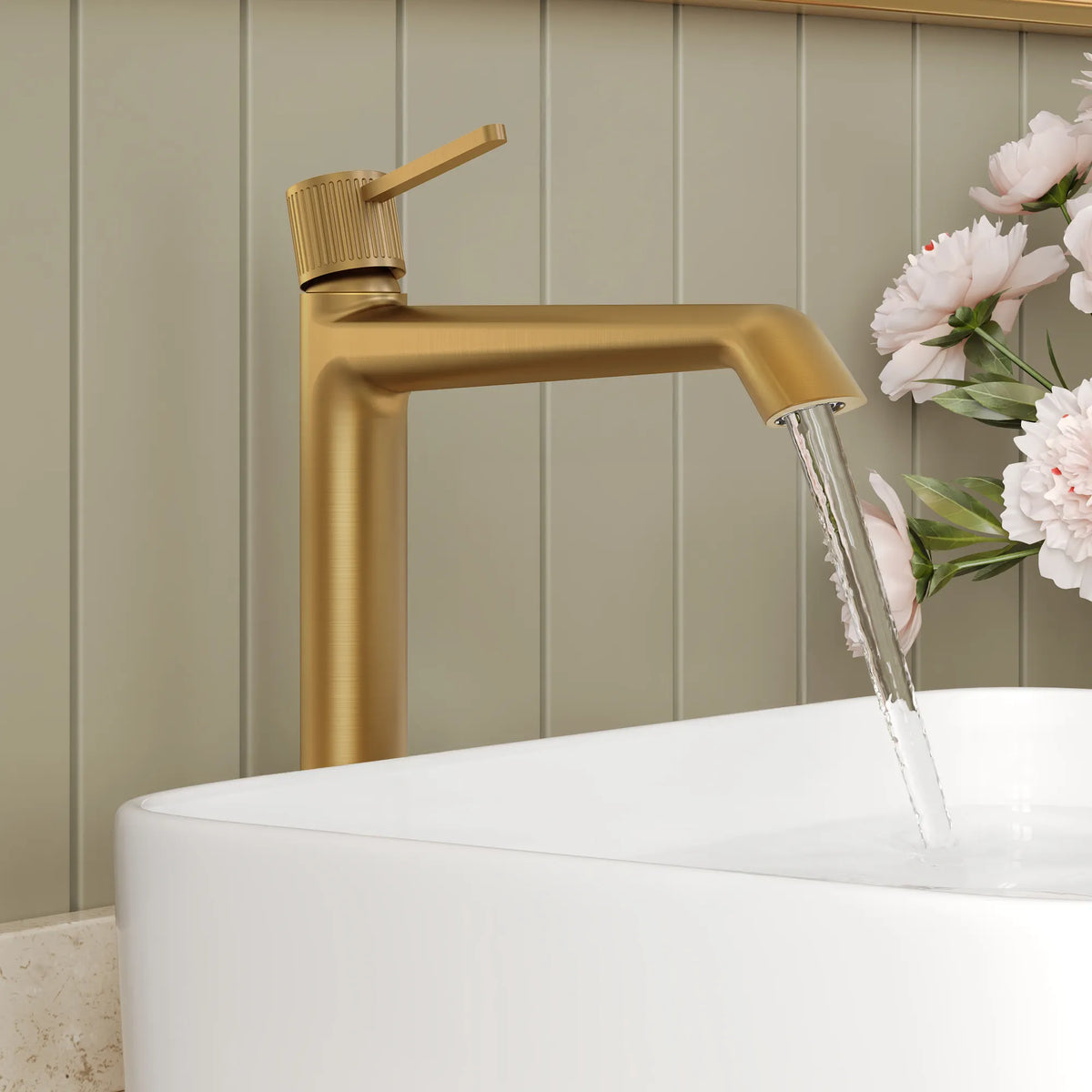 Single-Handle Vessel Bathroom Sink Faucet With Pop-Up Drain