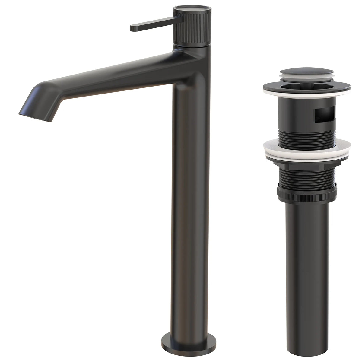 Single-Handle Vessel Bathroom Sink Faucet With Pop-Up Drain