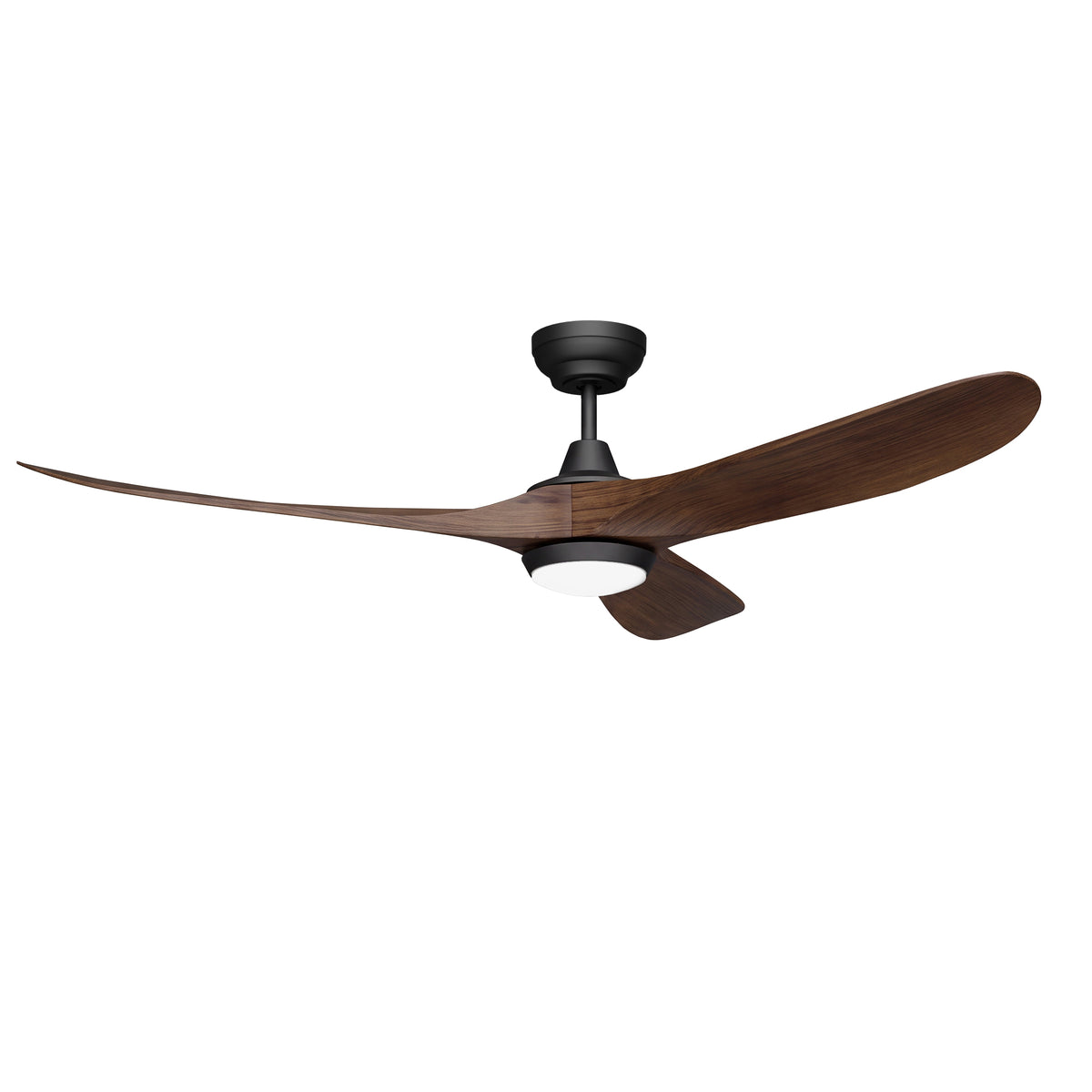 60-Inch Downrod Mount 3-Blade Ceiling Fan with Light and Remote Control
