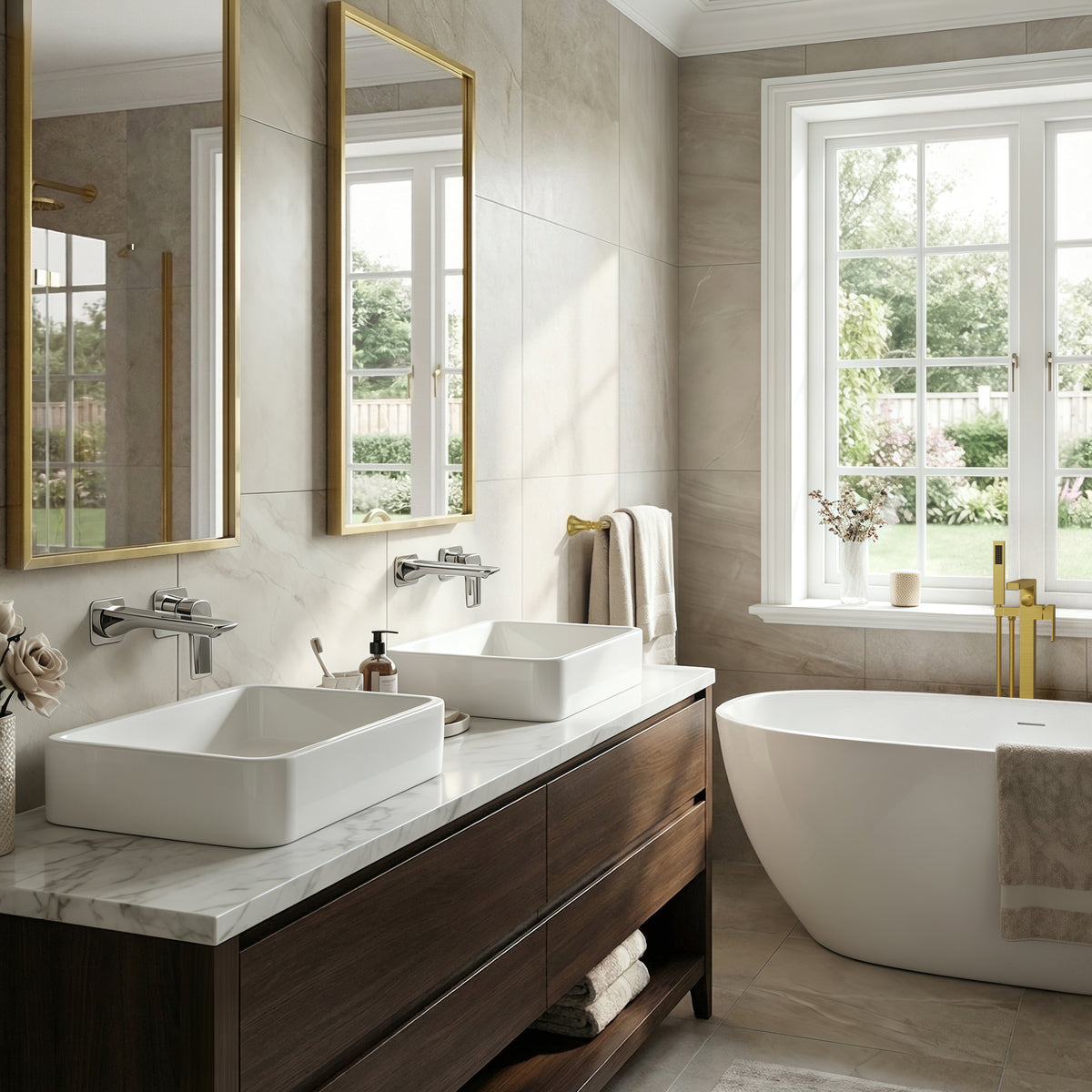 Single-Handle Wall-Mount Bathroom Sink Faucet With Pop-Up Drain