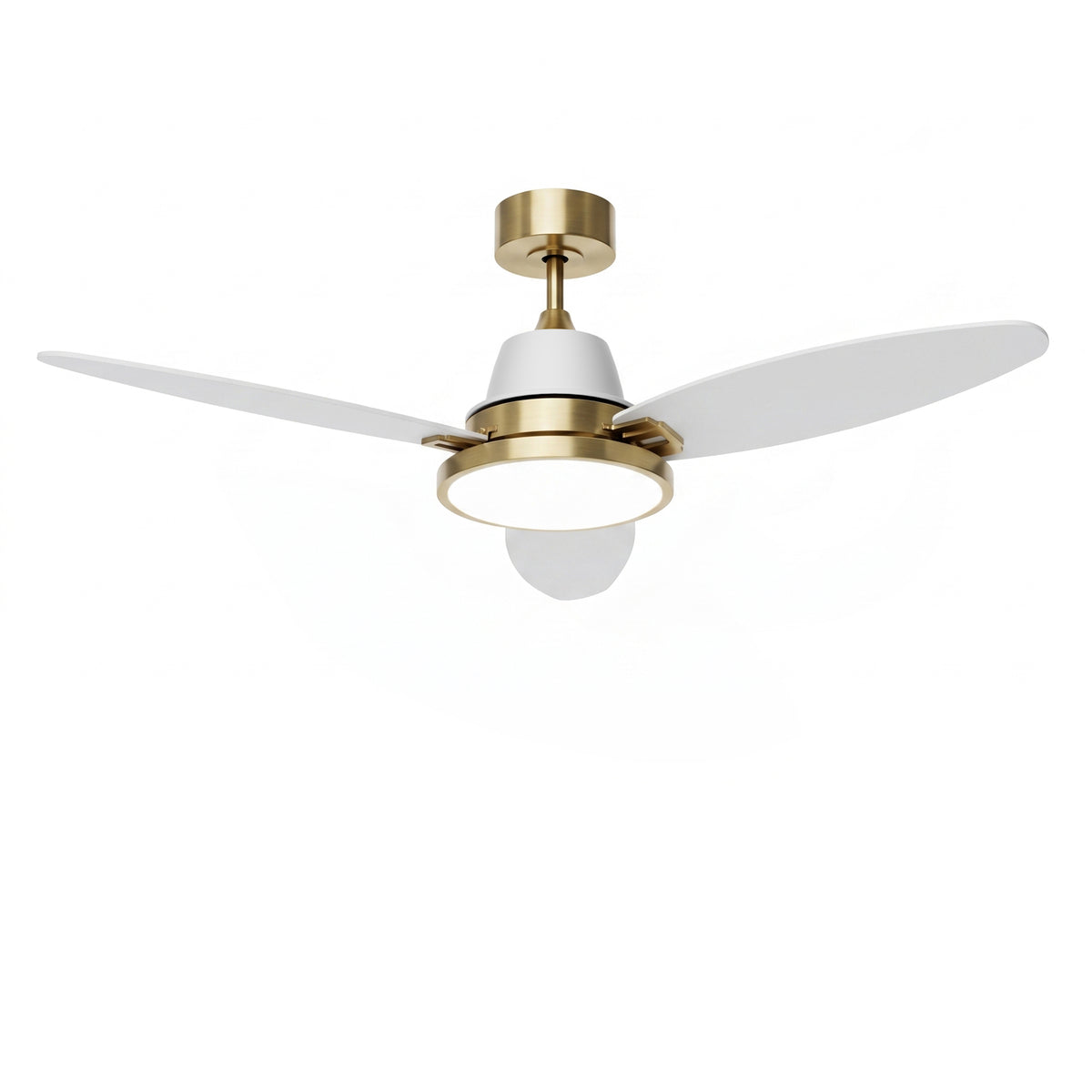 52-Inch Downrod Mount 3-Blade Ceiling Fan with Light and Remote Control