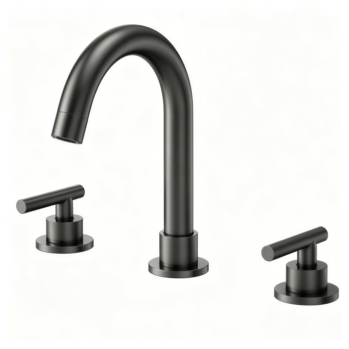 Two-Handle Mid Arc Widespread Bathroom Sink Faucet With Pop-Up Drain