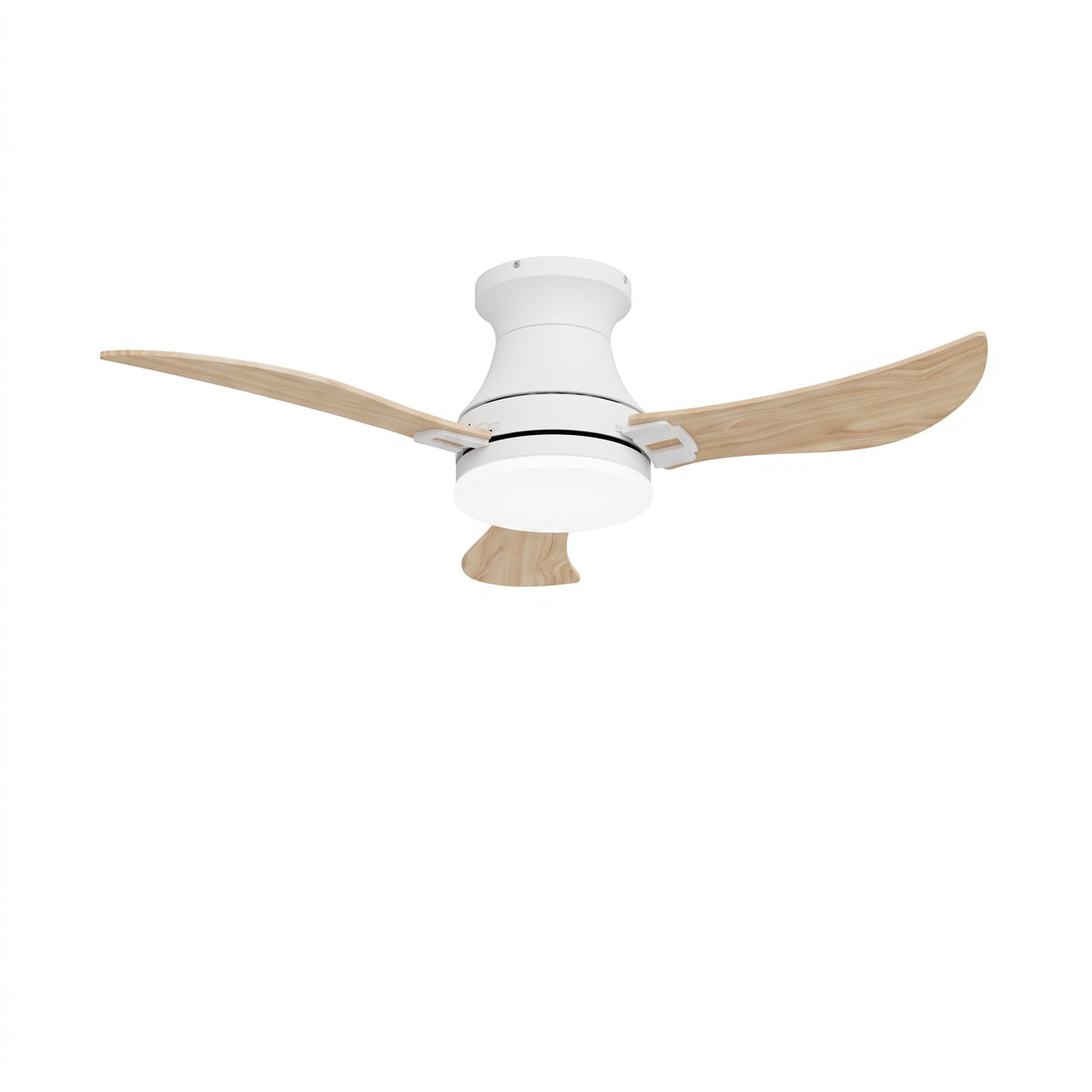42-Inch Flush Mount 3-Blade Ceiling Fan with Light and Remote Control