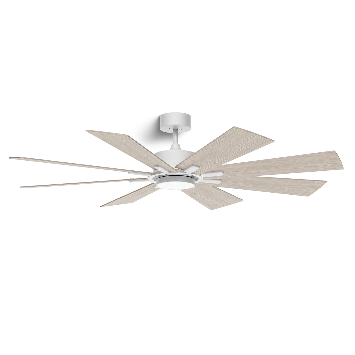 72-Inch Downrod Mount 8-Blade Ceiling Fan with Light and Remote Control