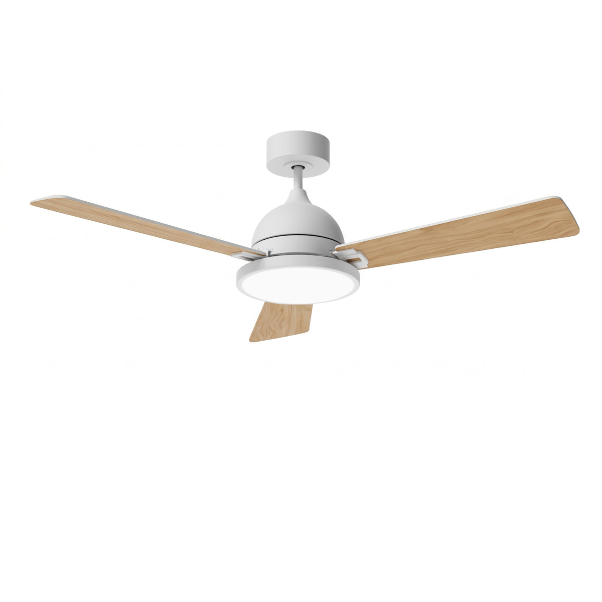 52-Inch Downrod Mount 3-Blade Ceiling Fan with Light and Remote Control