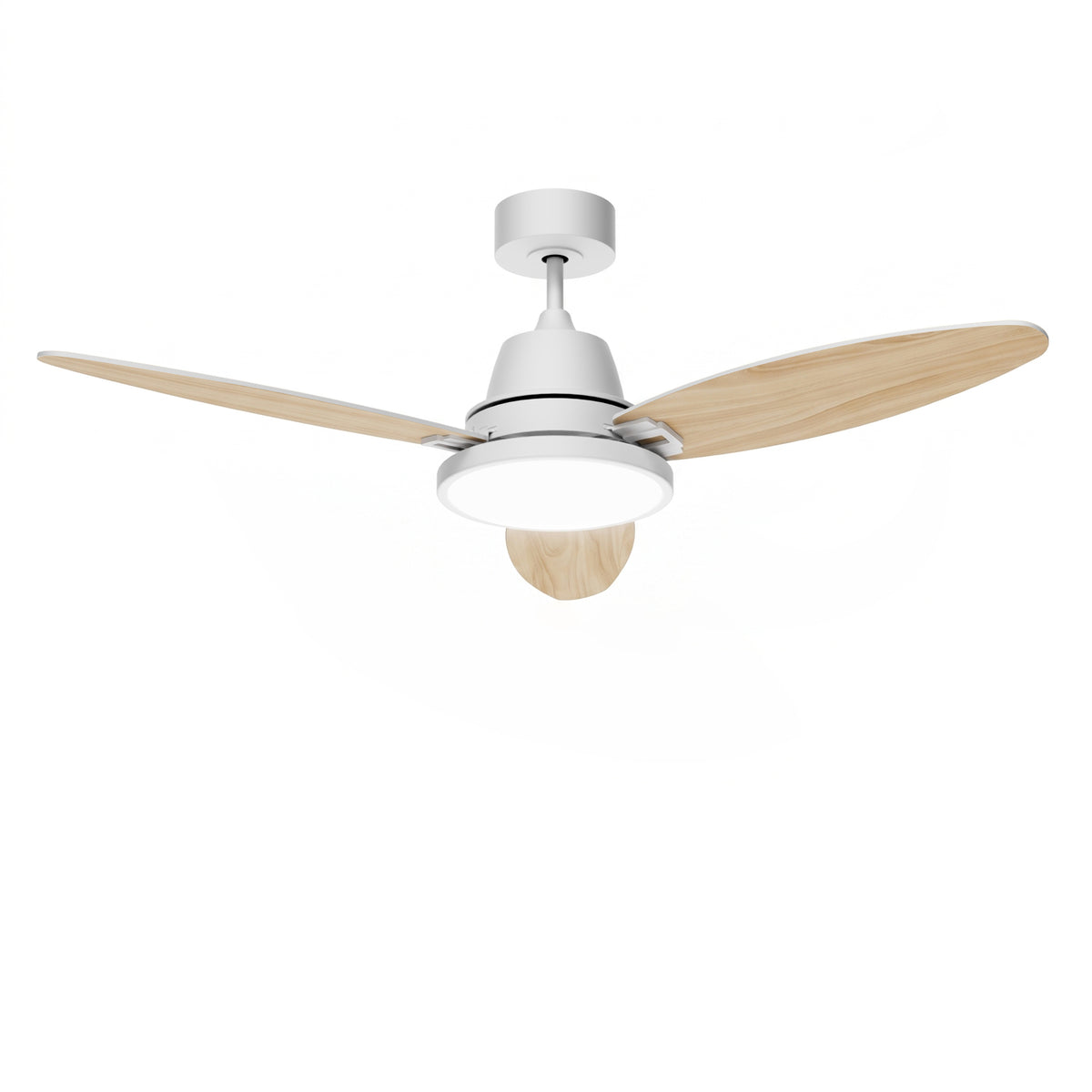 52-Inch Downrod Mount 3-Blade Ceiling Fan with Light and Remote Control
