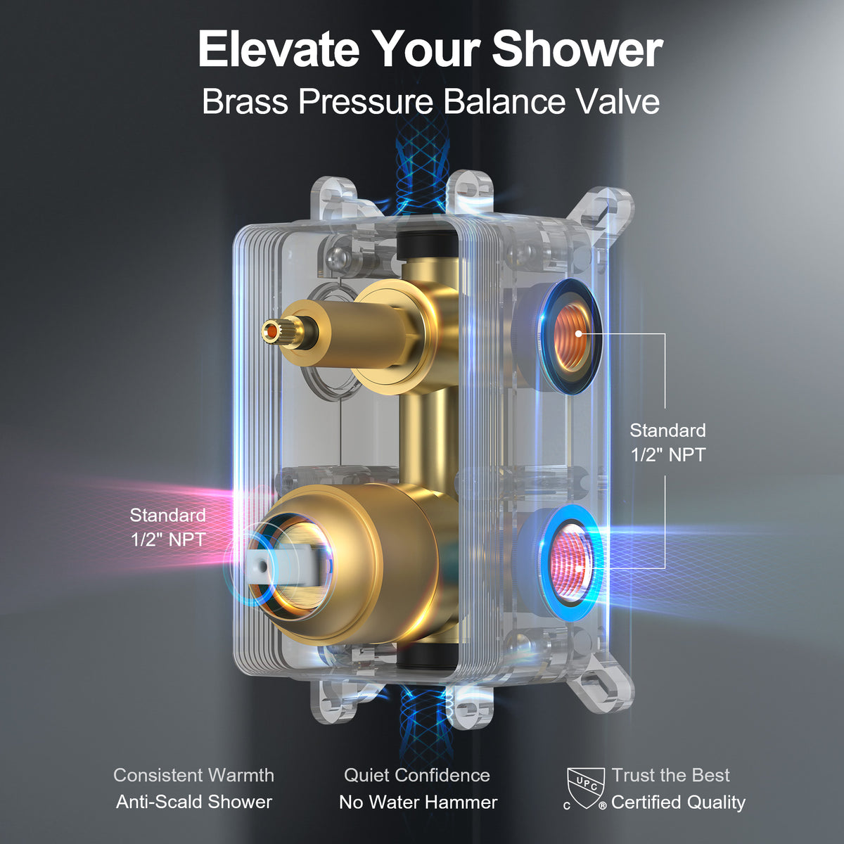 Square Ceiling-Mounted Dual Shower System with Handheld Spray
