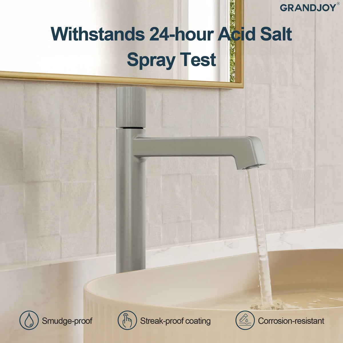 Single-Handle Vessel Bathroom Sink Faucet With Pop-Up Drain