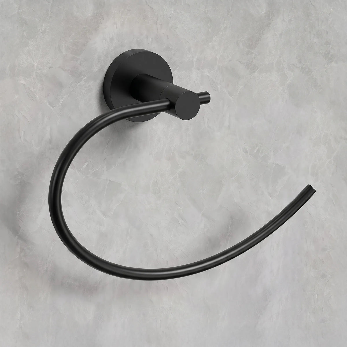 Circular Wall-Mounted Swing-Arm Towel Ring with 180-Degree Pivot
