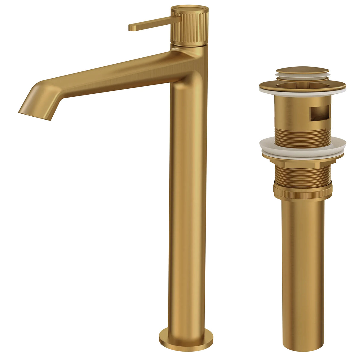 Single-Handle Vessel Bathroom Sink Faucet With Pop-Up Drain