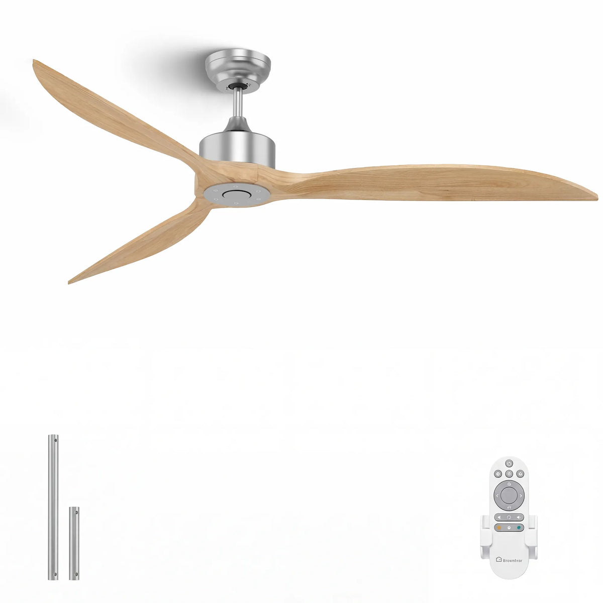 65-Inch Downrod Mount 3-Blade Ceiling Fan without Light