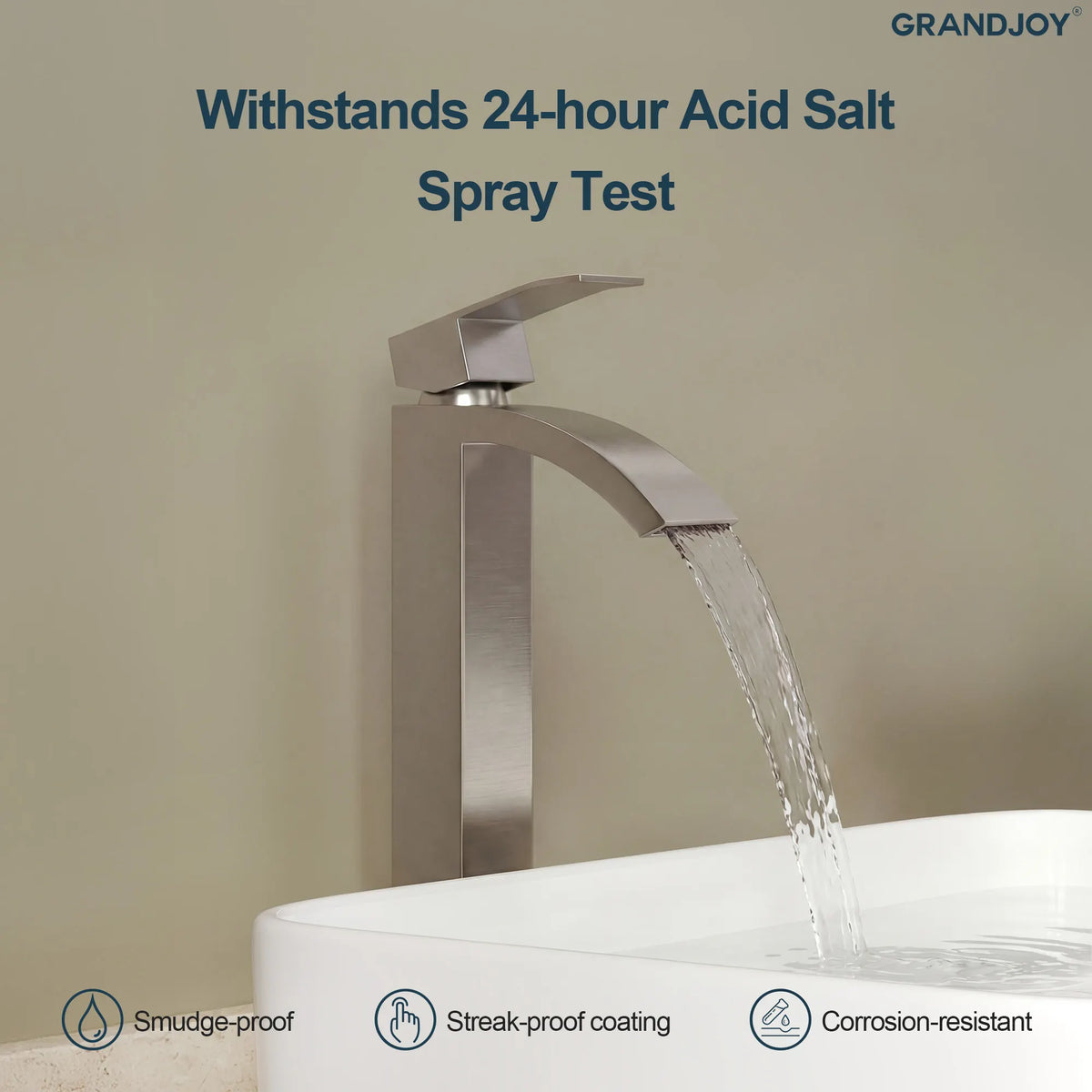 Single-Handle Vessel Bathroom Sink Faucet With Pop-Up Drain