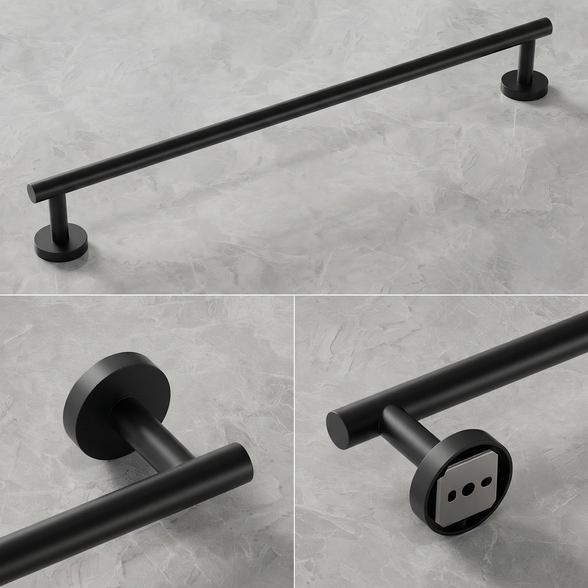 23.6-Inch Wall-Mounted Stainless Steel Bathroom Towel Bar for Daily Storage