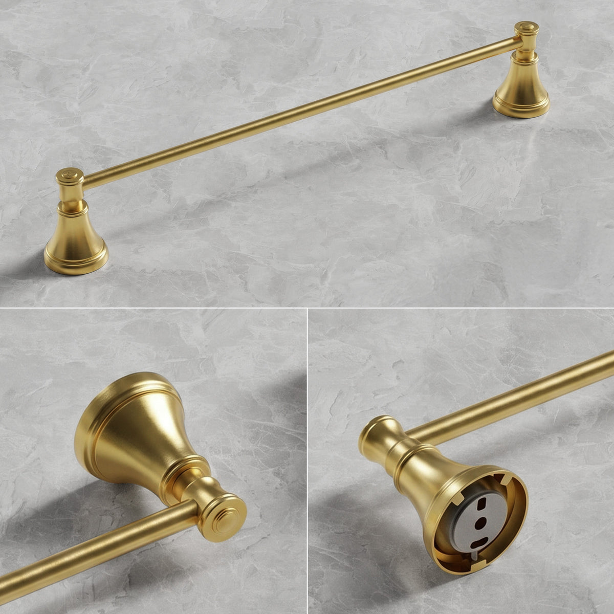 23.3-Inch Wall-Mounted Stainless Steel Bathroom Towel Bar for Daily Storage