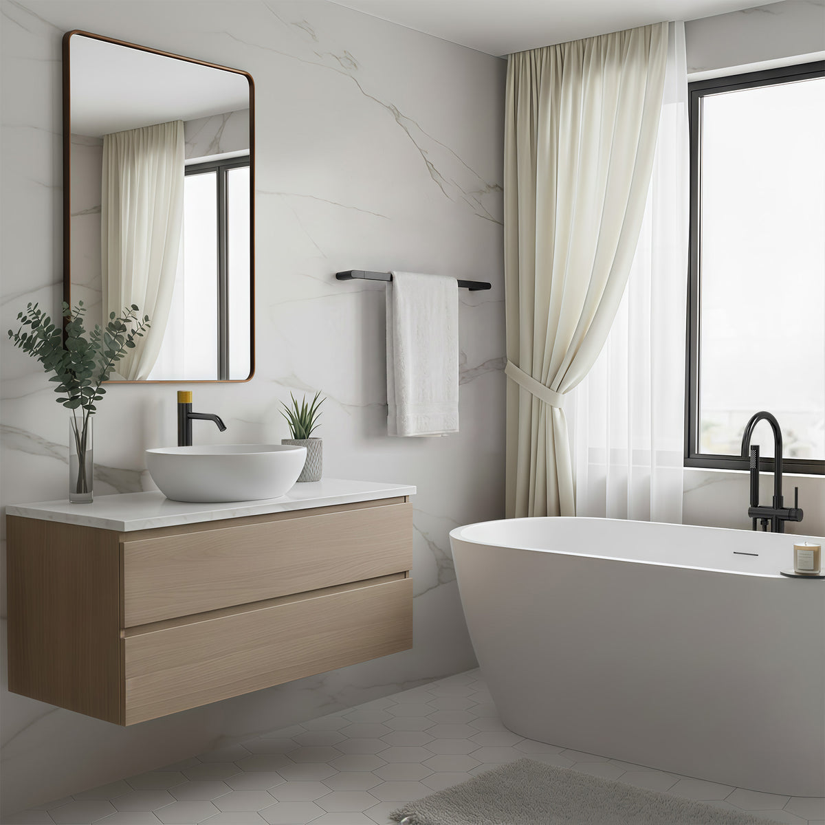 23.6-Inch Wall-Mounted 304 Stainless Steel Bathroom Towel Bar for Daily Storage