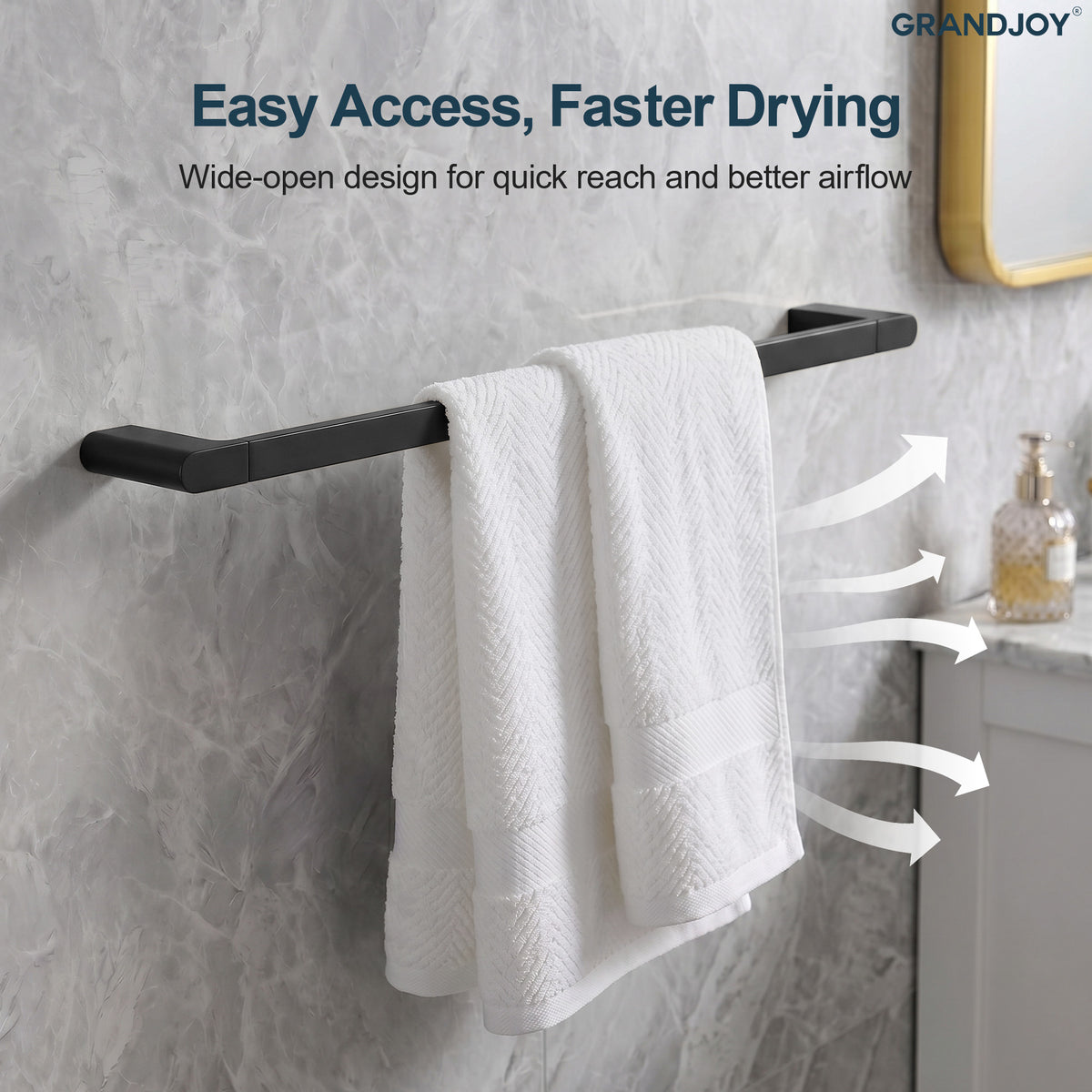 23.6-Inch Wall-Mounted 304 Stainless Steel Bathroom Towel Bar for Daily Storage