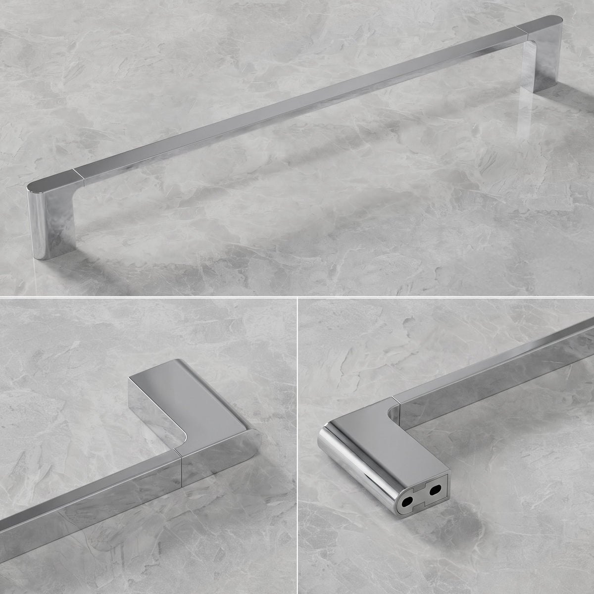 23.6-Inch Wall-Mounted 304 Stainless Steel Bathroom Towel Bar for Daily Storage