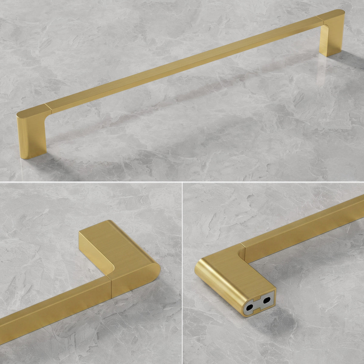 23.6-Inch Wall-Mounted 304 Stainless Steel Bathroom Towel Bar for Daily Storage