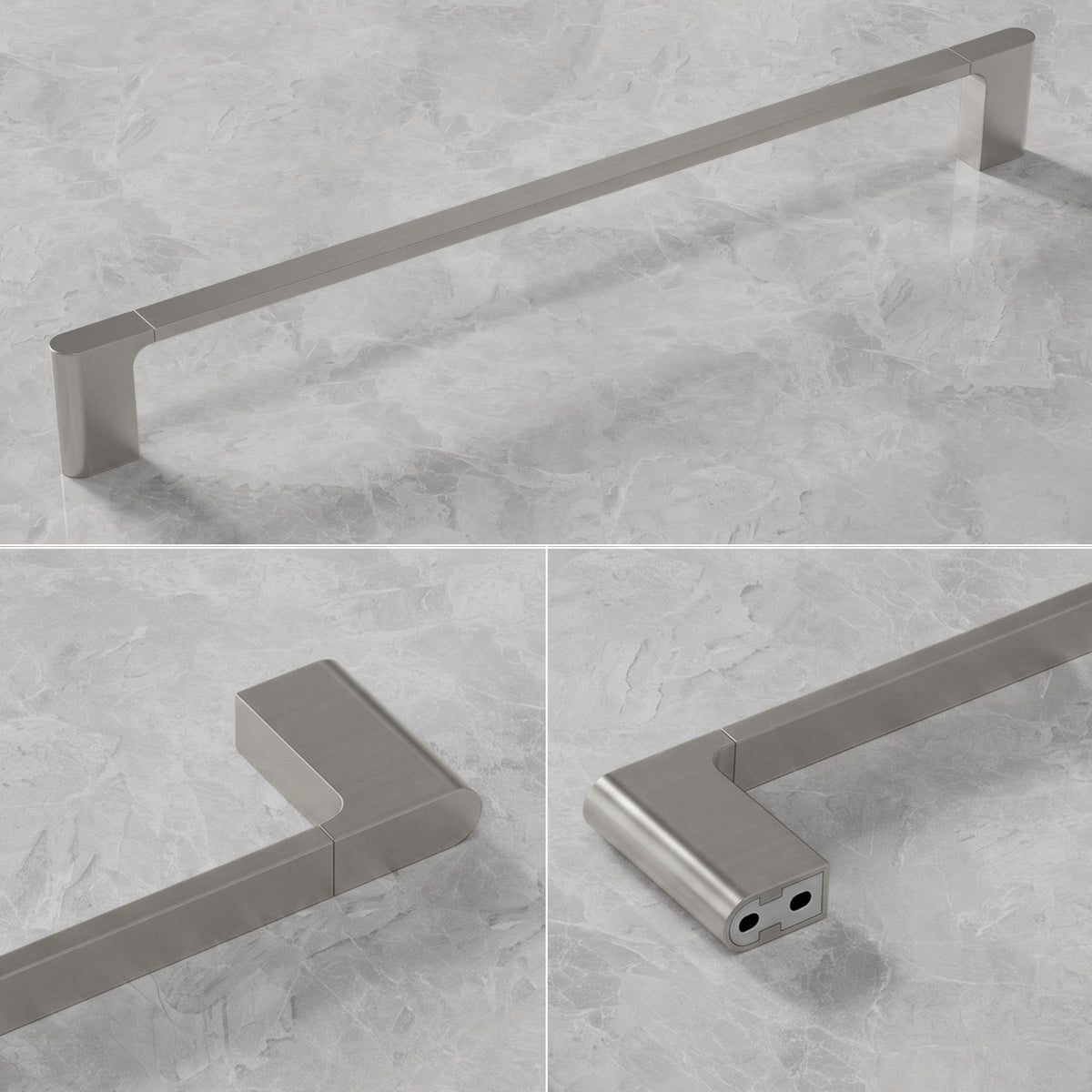 23.6-Inch Wall-Mounted 304 Stainless Steel Bathroom Towel Bar for Daily Storage