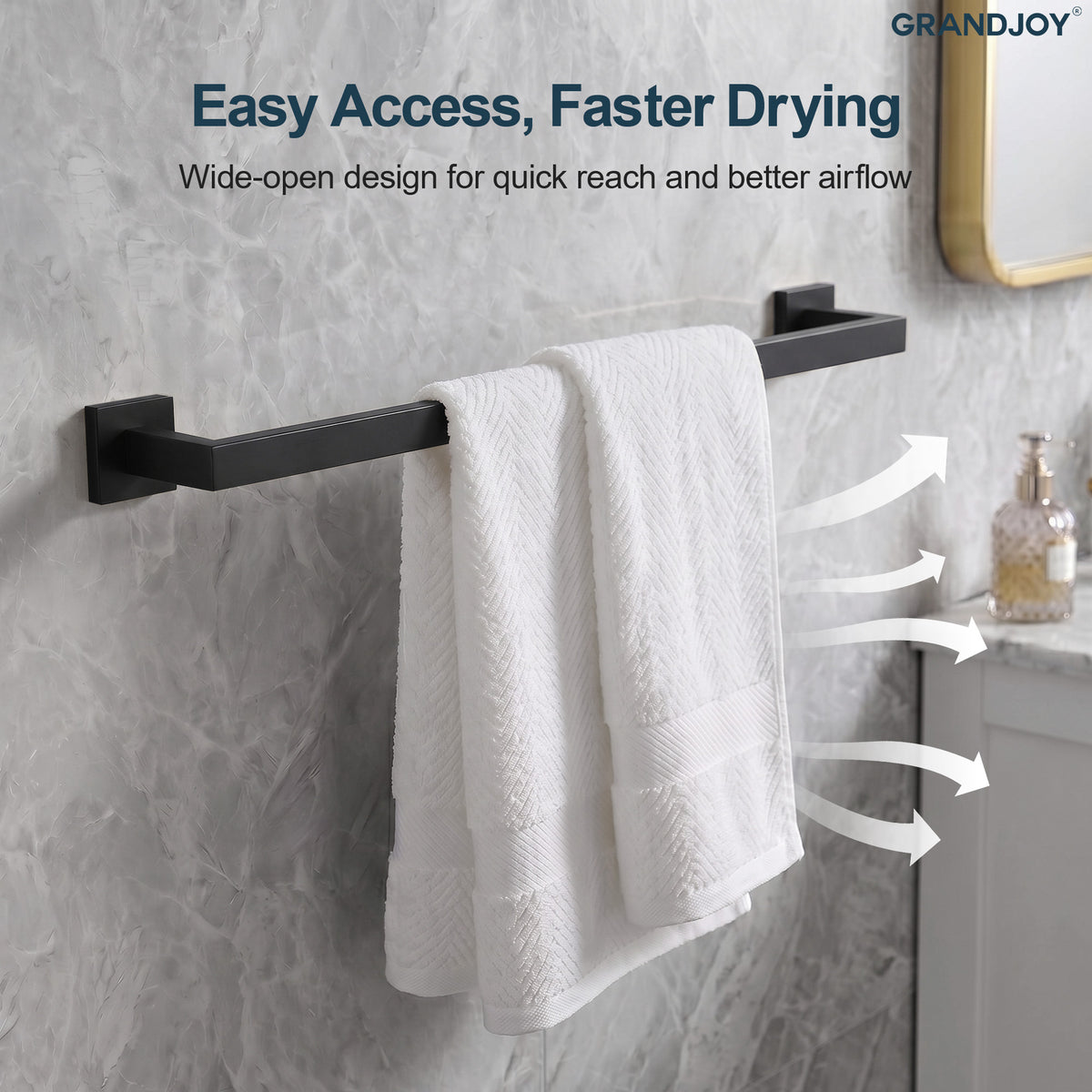 25.6-Inch Wall-Mounted 304 Stainless Steel Bathroom Towel Bar for Daily Storage