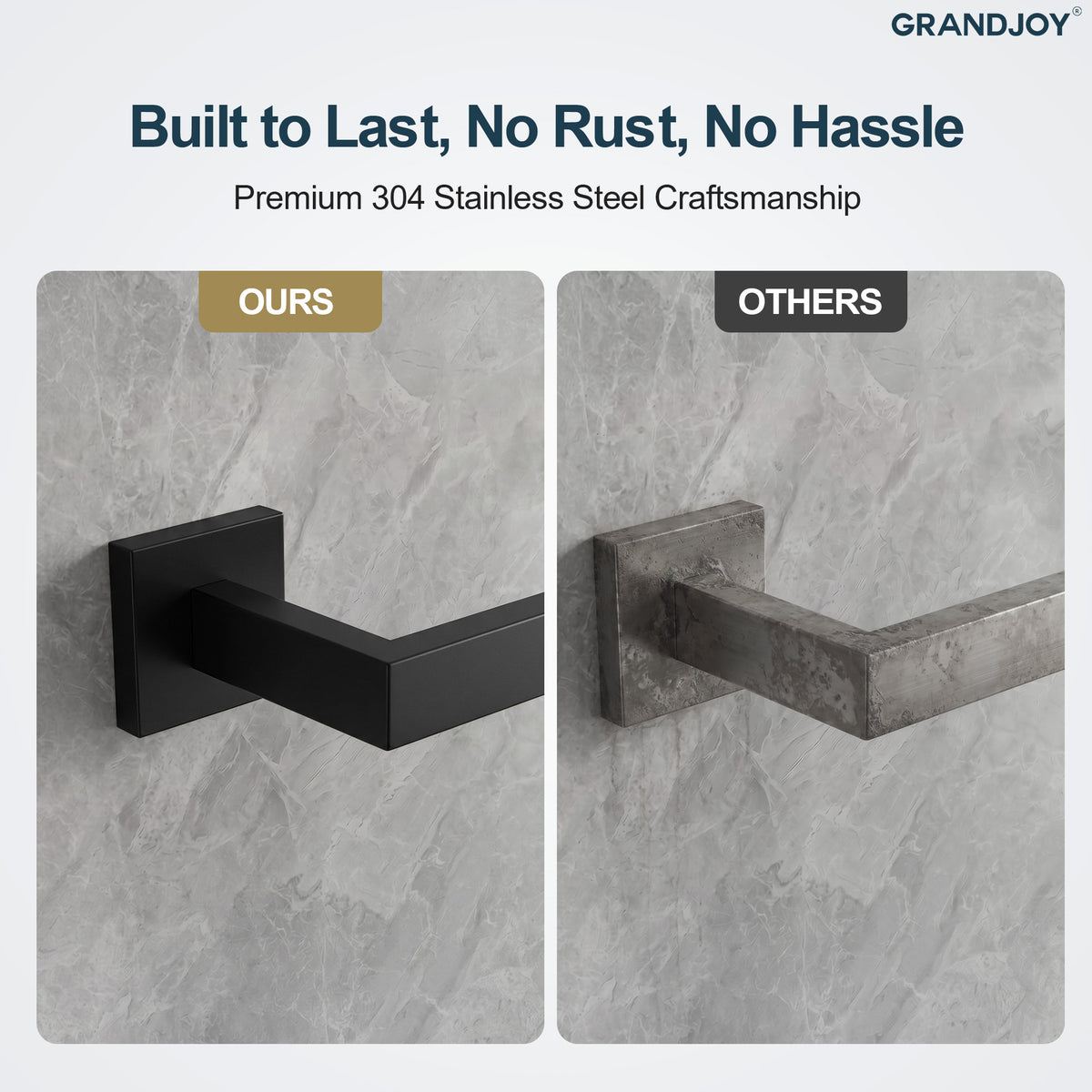 25.6-Inch Wall-Mounted 304 Stainless Steel Bathroom Towel Bar for Daily Storage