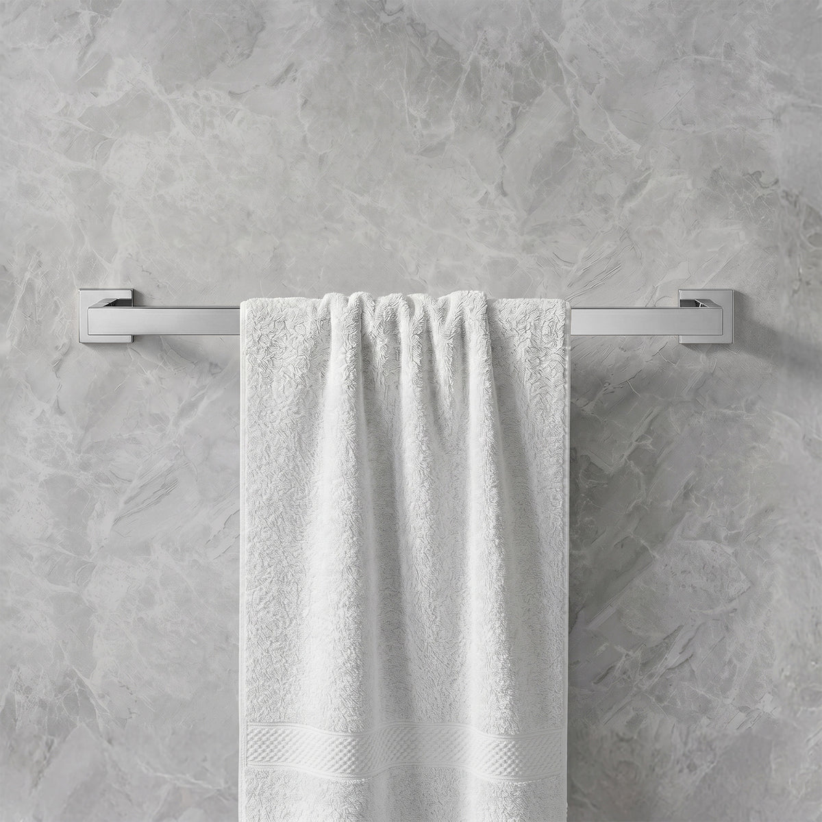 25.6-Inch Wall-Mounted 304 Stainless Steel Bathroom Towel Bar for Daily Storage