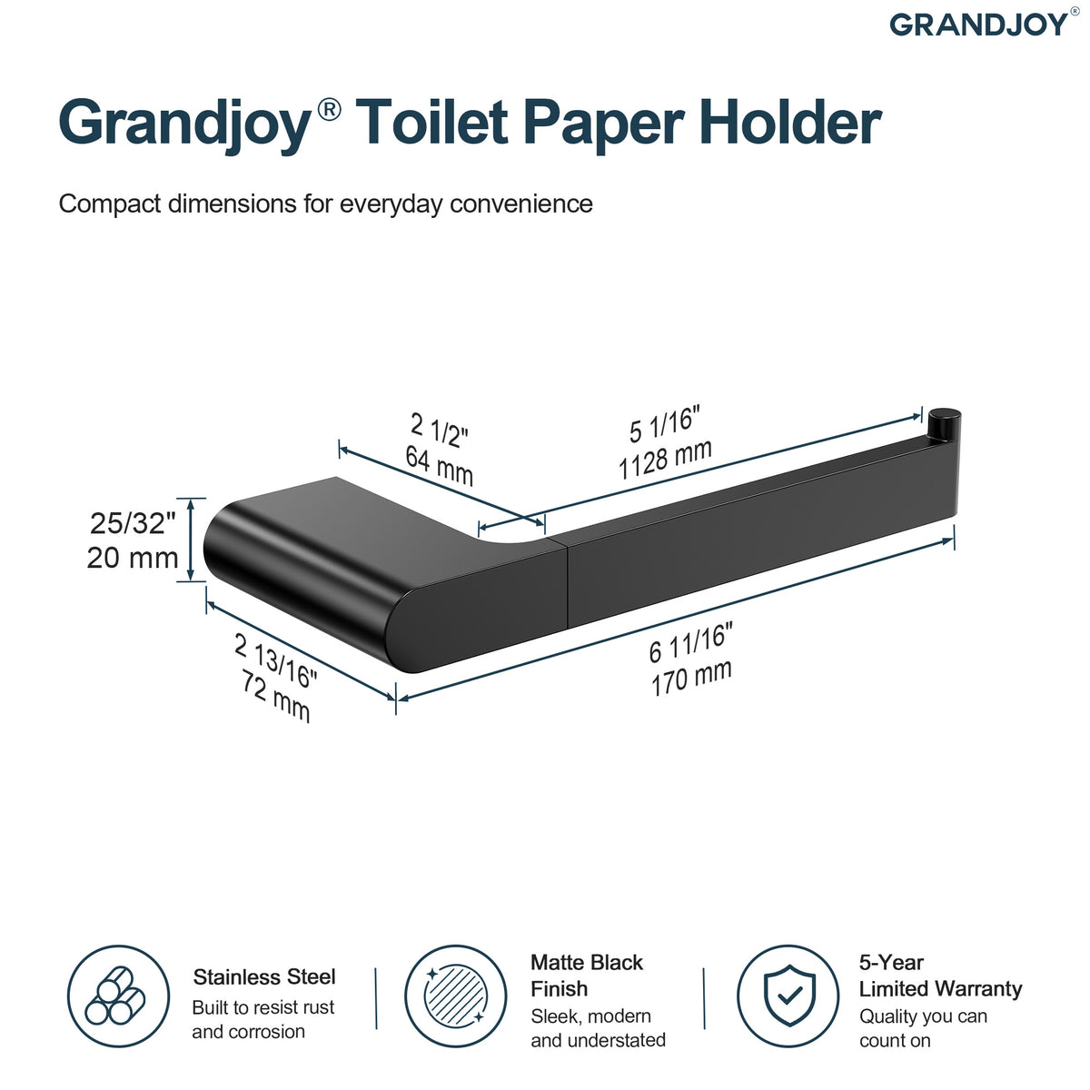 Wall-Mounted Stainless Steel Toilet Paper Holder for Bathroom Organization