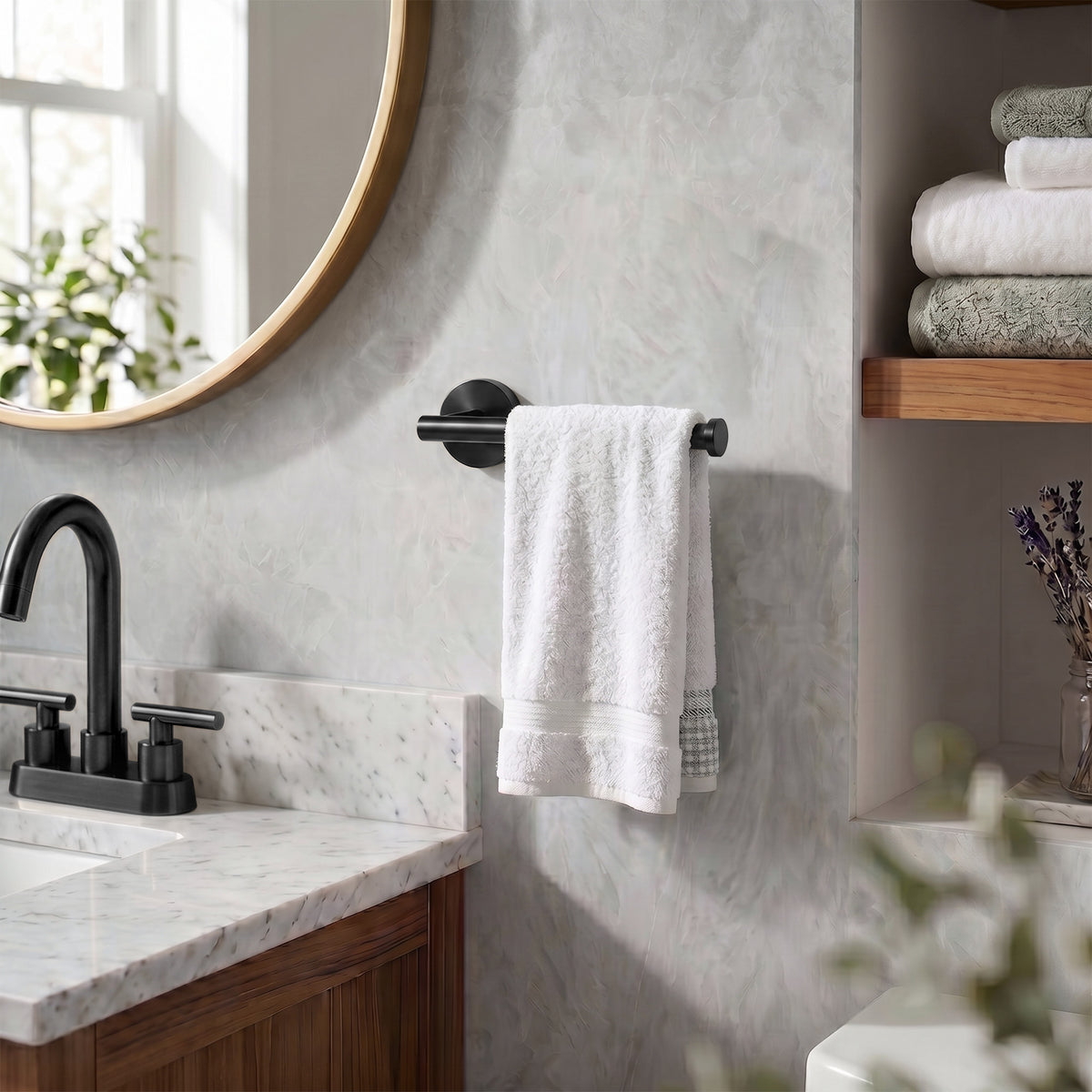 Round Wall-Mounted Stainless Steel Toilet Paper Holder for Bathroom Organization
