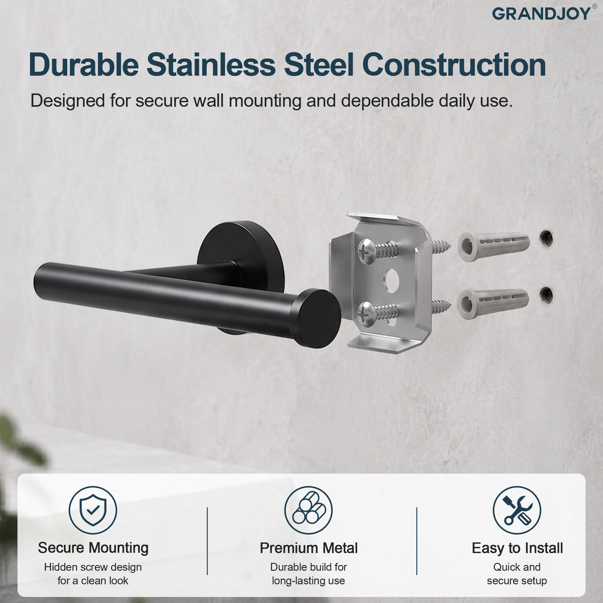 Round Wall-Mounted Stainless Steel Toilet Paper Holder for Bathroom Organization