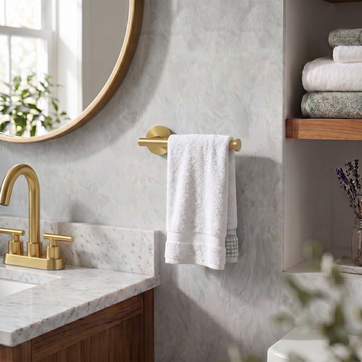 Round Wall-Mounted Stainless Steel Toilet Paper Holder for Bathroom Organization