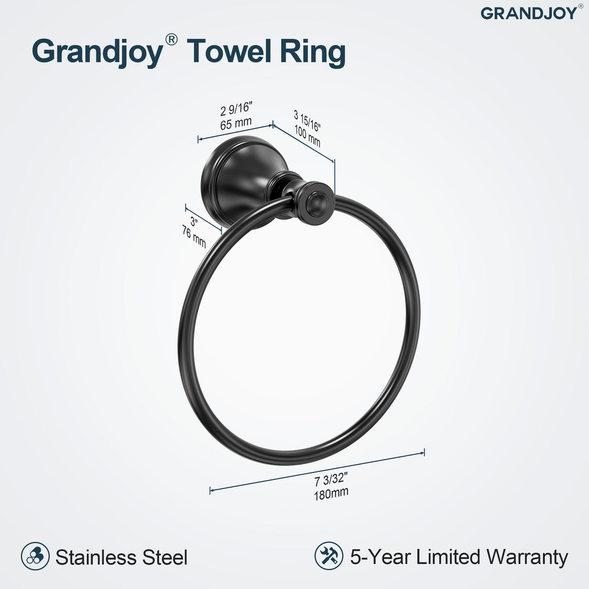 Wall-Mounted Brass Towel Ring for Organized Bathroom Hand Towel Storage