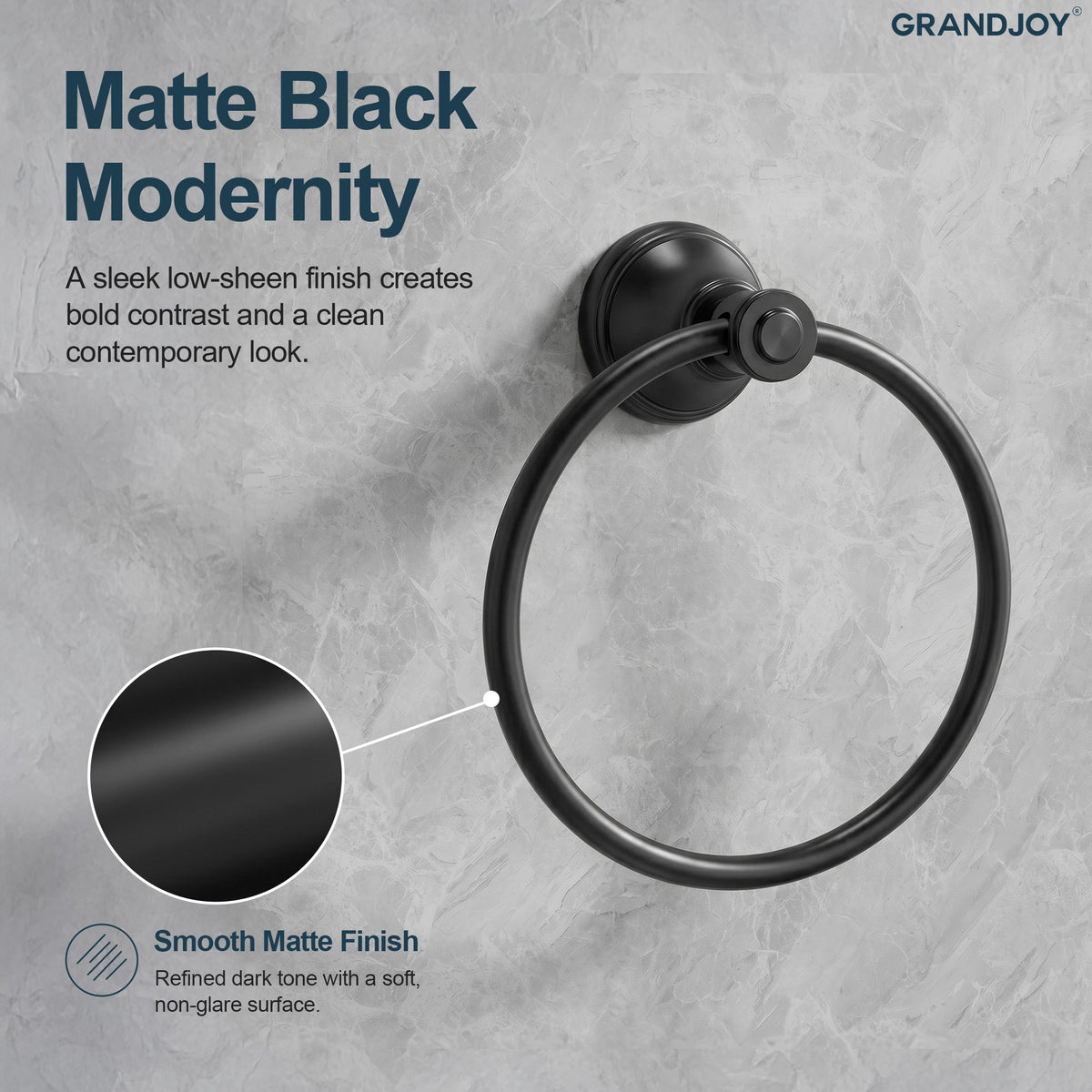 Wall-Mounted Brass Towel Ring for Organized Bathroom Hand Towel Storage