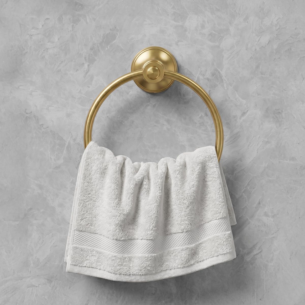 Wall-Mounted Brass Towel Ring for Organized Bathroom Hand Towel Storage