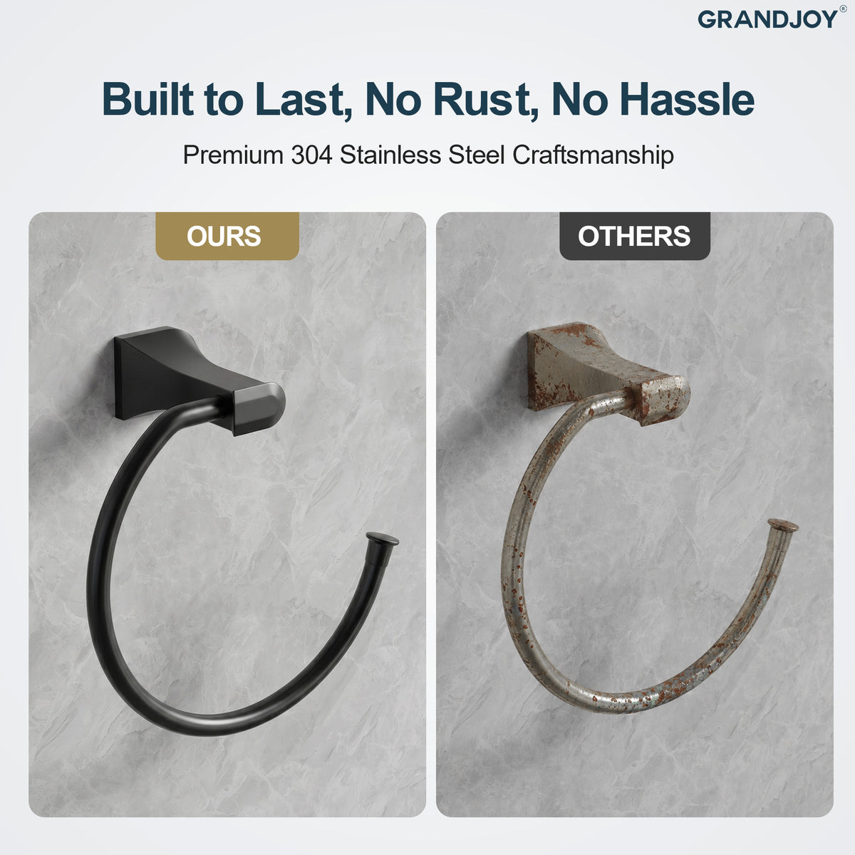 Wall-Mounted Open Towel Ring for Organized Bathroom Hand Towel Storage
