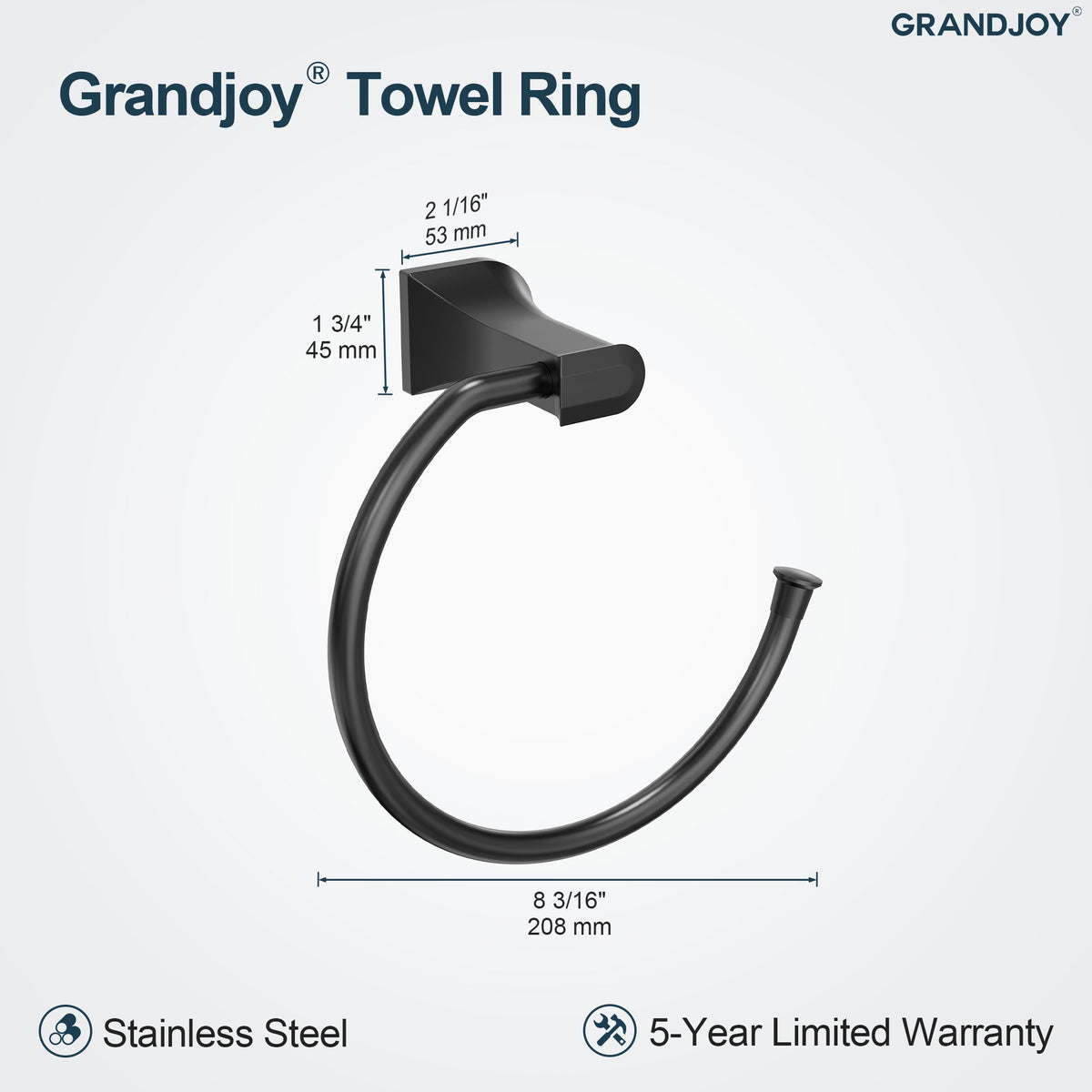 Wall-Mounted Open Towel Ring for Organized Bathroom Hand Towel Storage